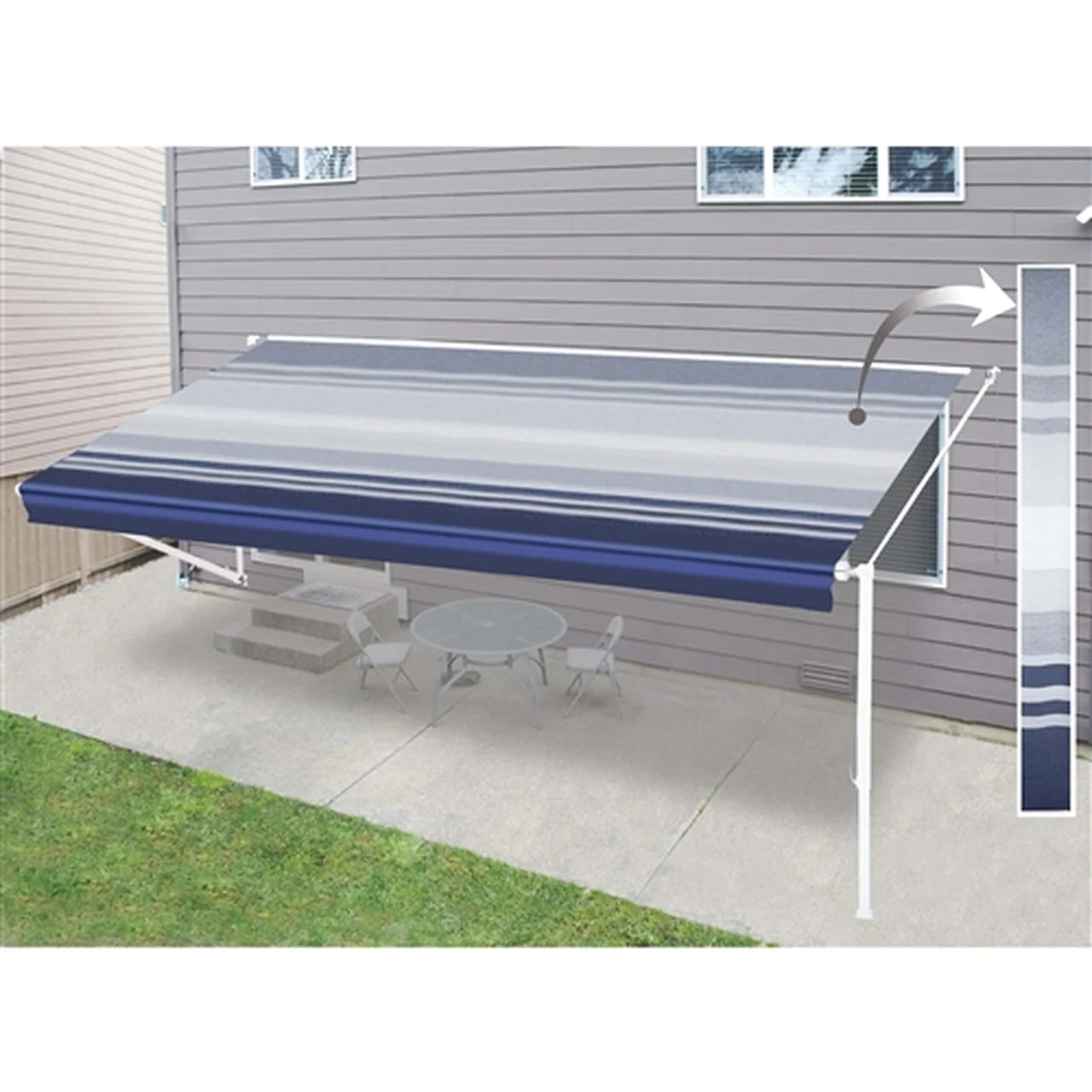 Aleko Retractable RV/Patio Awning - 10 x 8 Feet - Blue Striped - Image 6