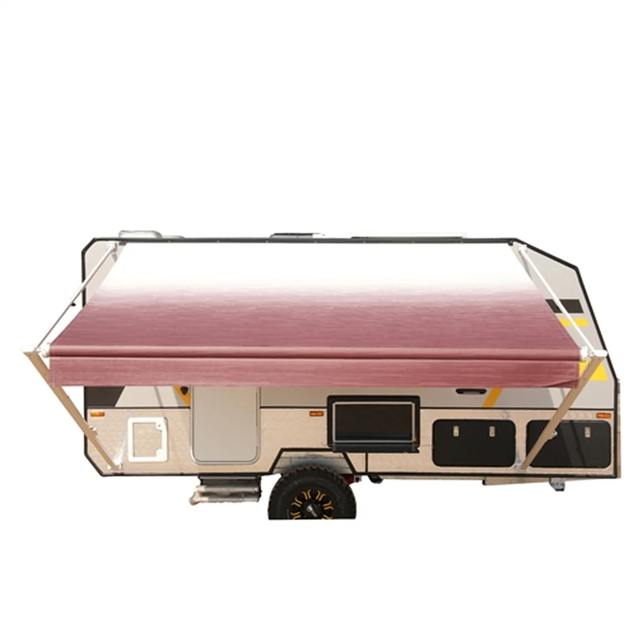Aleko Retractable RV/Patio Awning - 10 x 8 Feet - Burgundy Fade