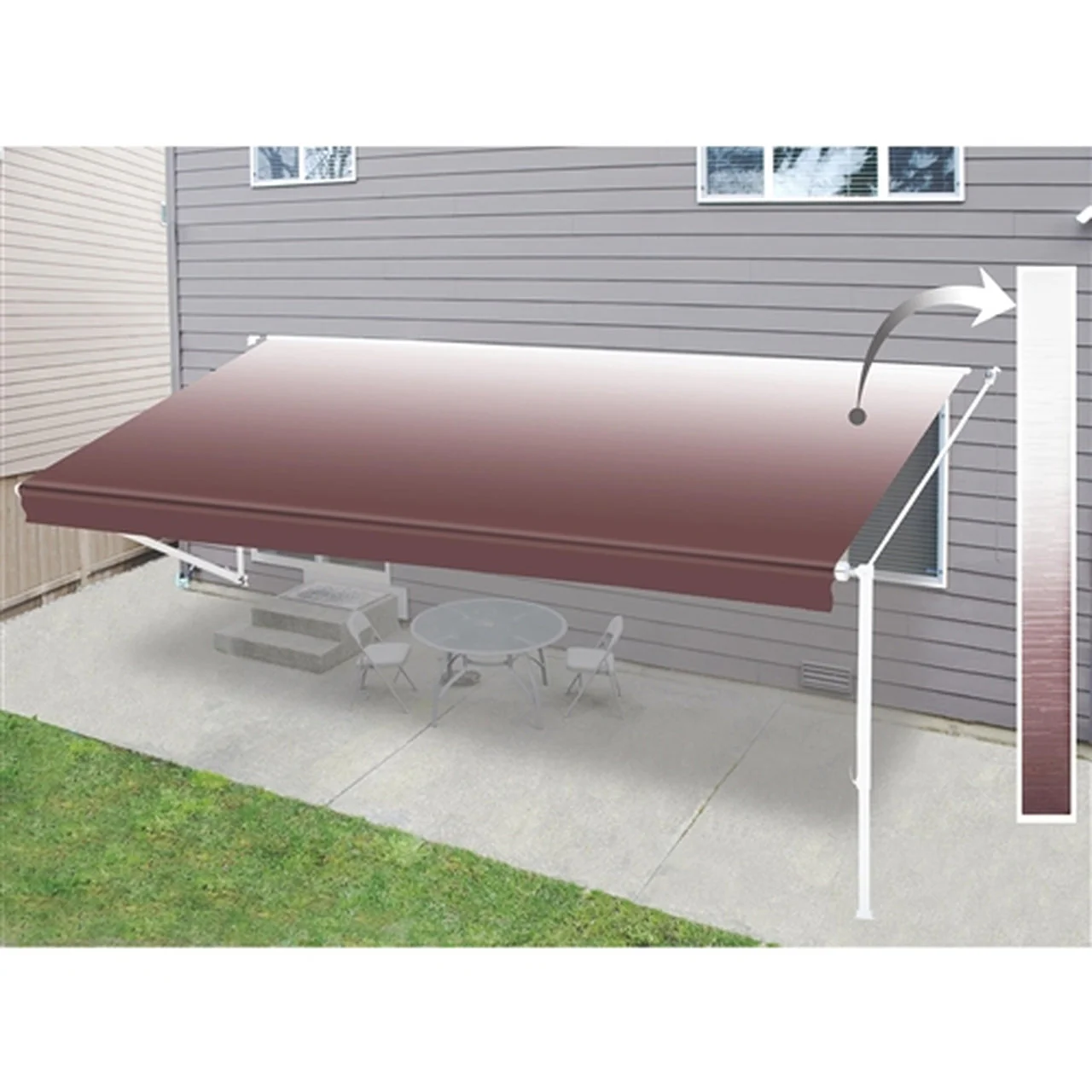 Aleko Retractable RV/Patio Awning - 10 x 8 Feet - Burgundy Fade - Image 6