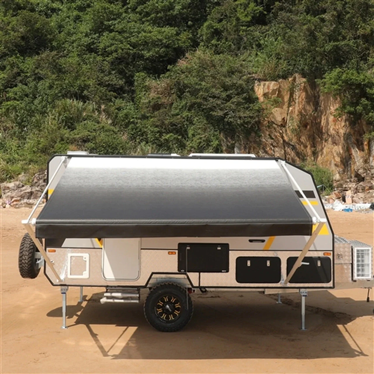 Aleko Retractable RV/Patio Awning - 10 x 8 Feet - White/Black Fade - Image 5