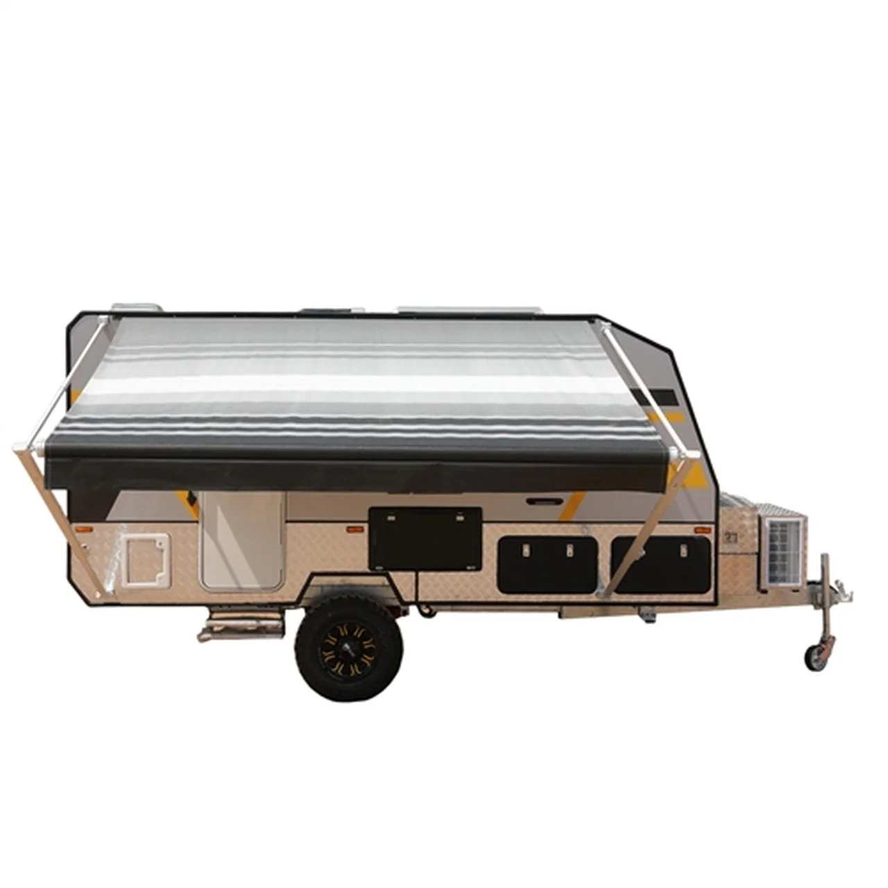 Aleko Retractable RV/Patio Awning - 12 x 8 Feet - Black Striped