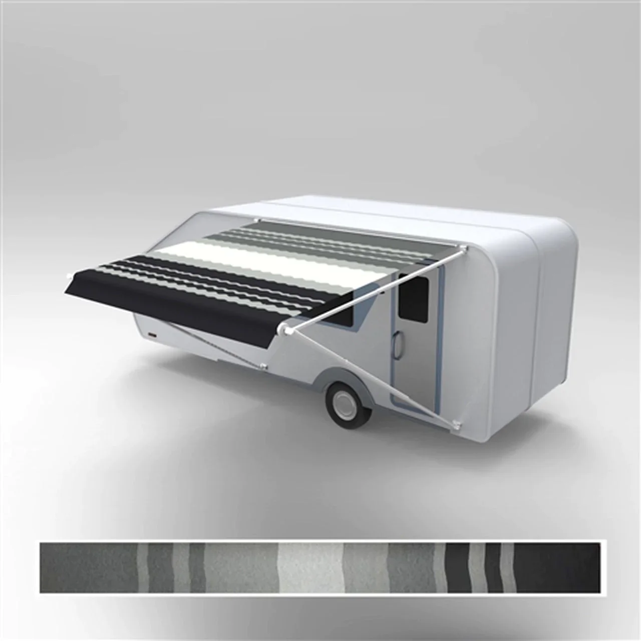 Aleko Retractable RV/Patio Awning - 12 x 8 Feet - Black Striped - Image 6