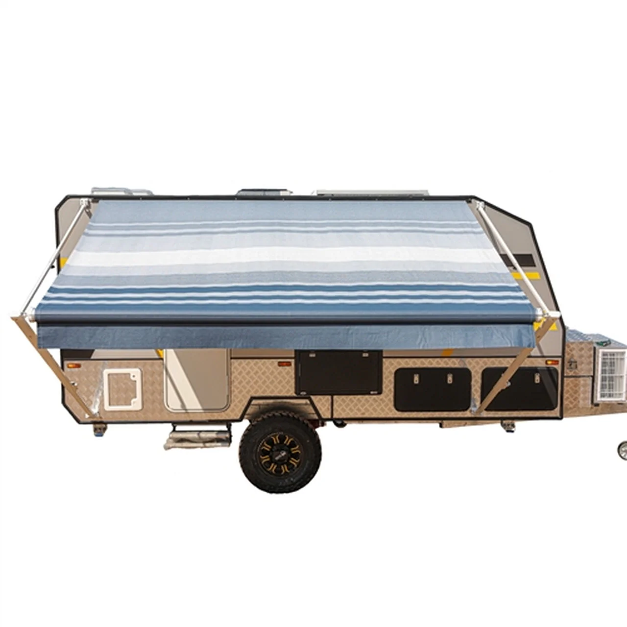 Aleko Retractable RV/Patio Awning - 12 x 8 Feet - Blue Striped