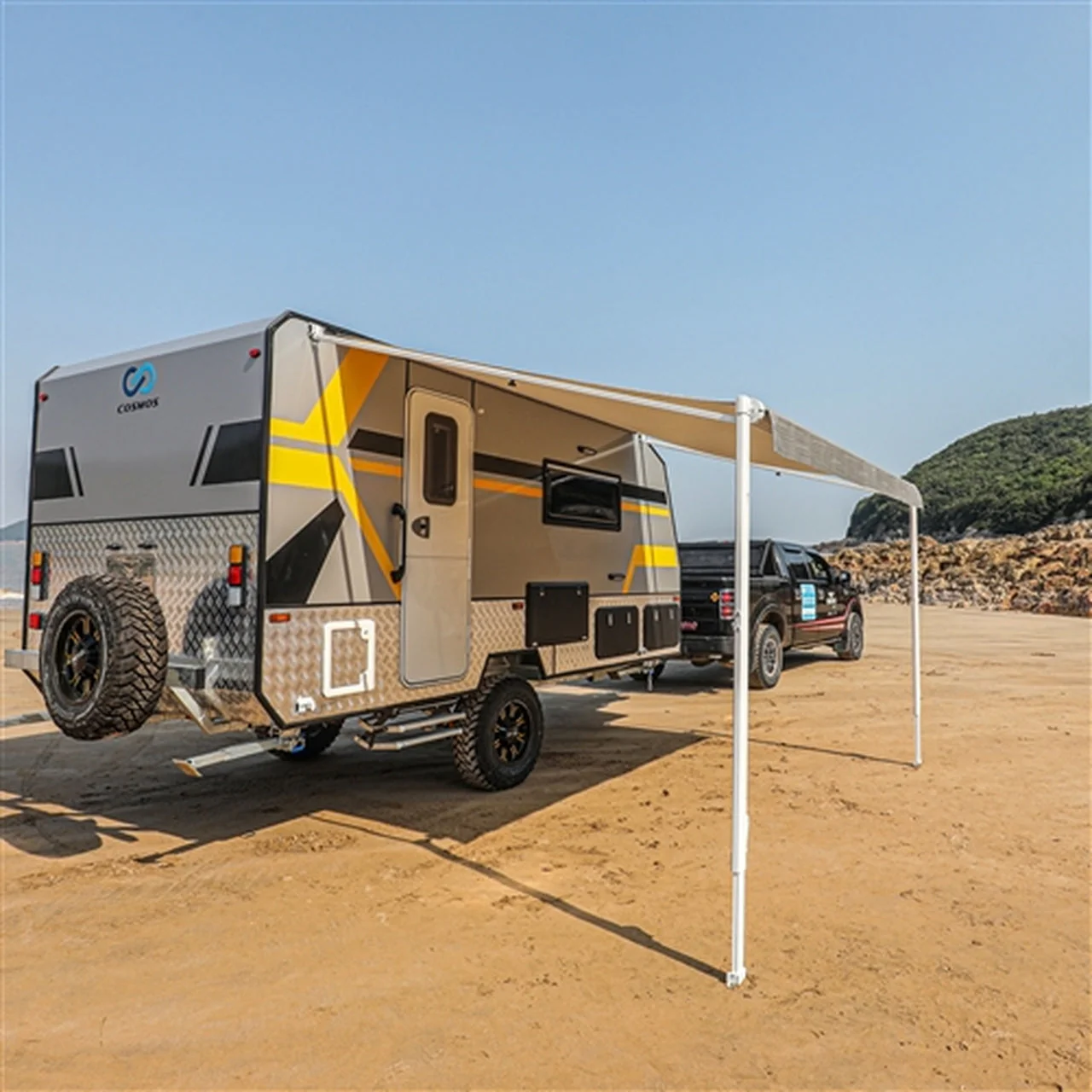 Aleko Retractable RV/Patio Awning - 12 x 8 Feet - Grey - Image 3