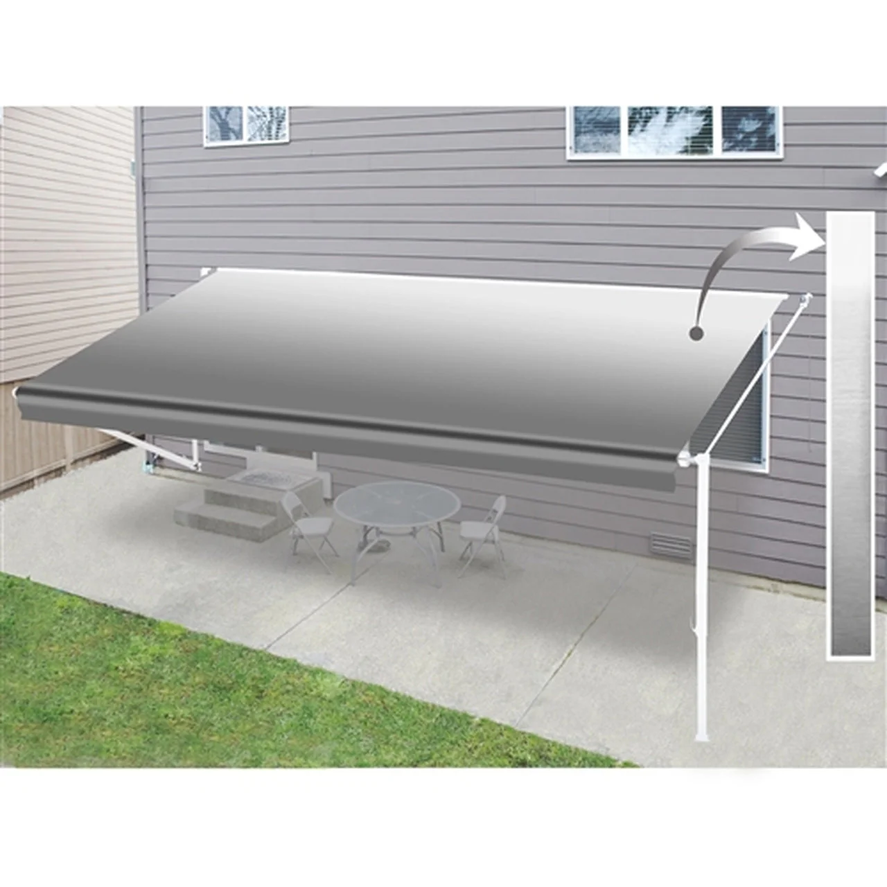 Aleko Retractable RV/Patio Awning - 12 x 8 Feet - Grey - Image 6