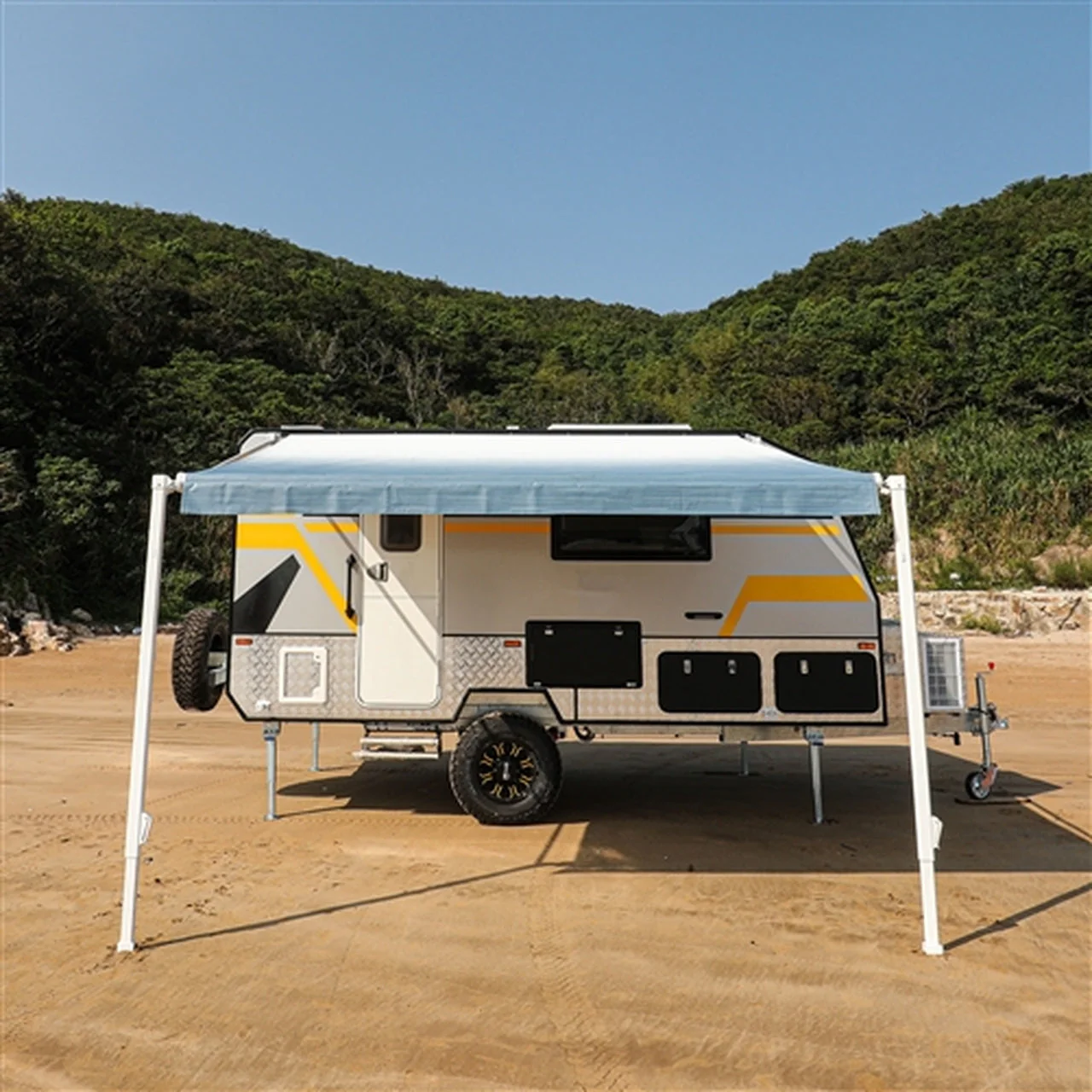 Aleko Retractable RV/Patio Awning - 13 x 8 Feet - Blue Fade - Image 5