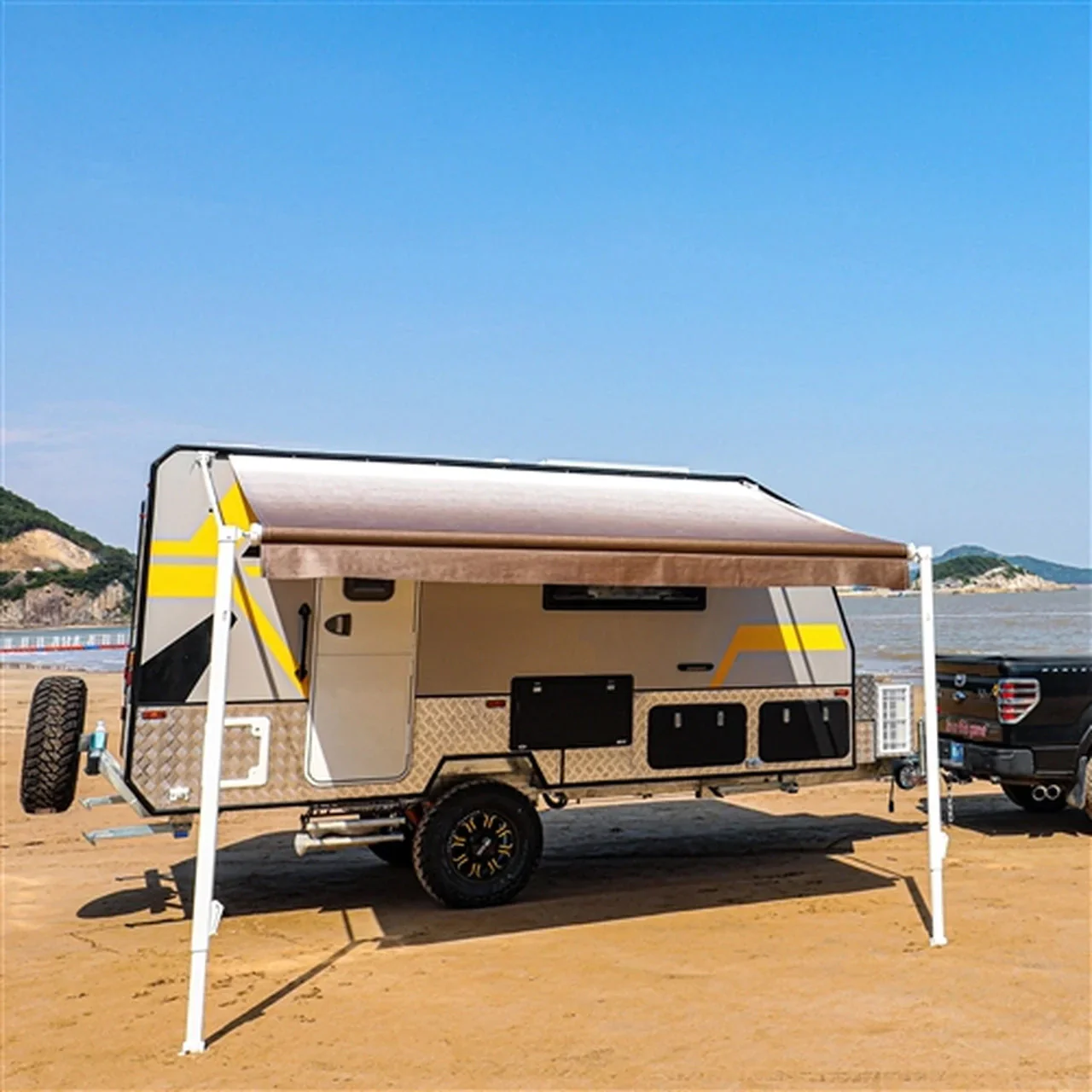 Aleko Retractable RV/Patio Awning - 15 x 8 Feet - Brown Fade - Image 5