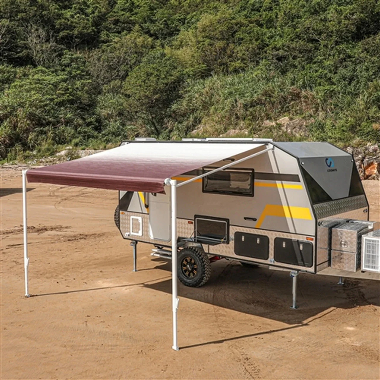 Aleko Retractable RV/Patio Awning - 15 x 8 Feet - Burgundy Fade - Image 4