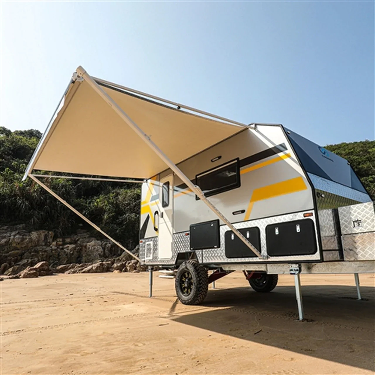 Aleko Retractable RV/Patio Awning - 16 x 8 Feet - Blue Fade - Image 6