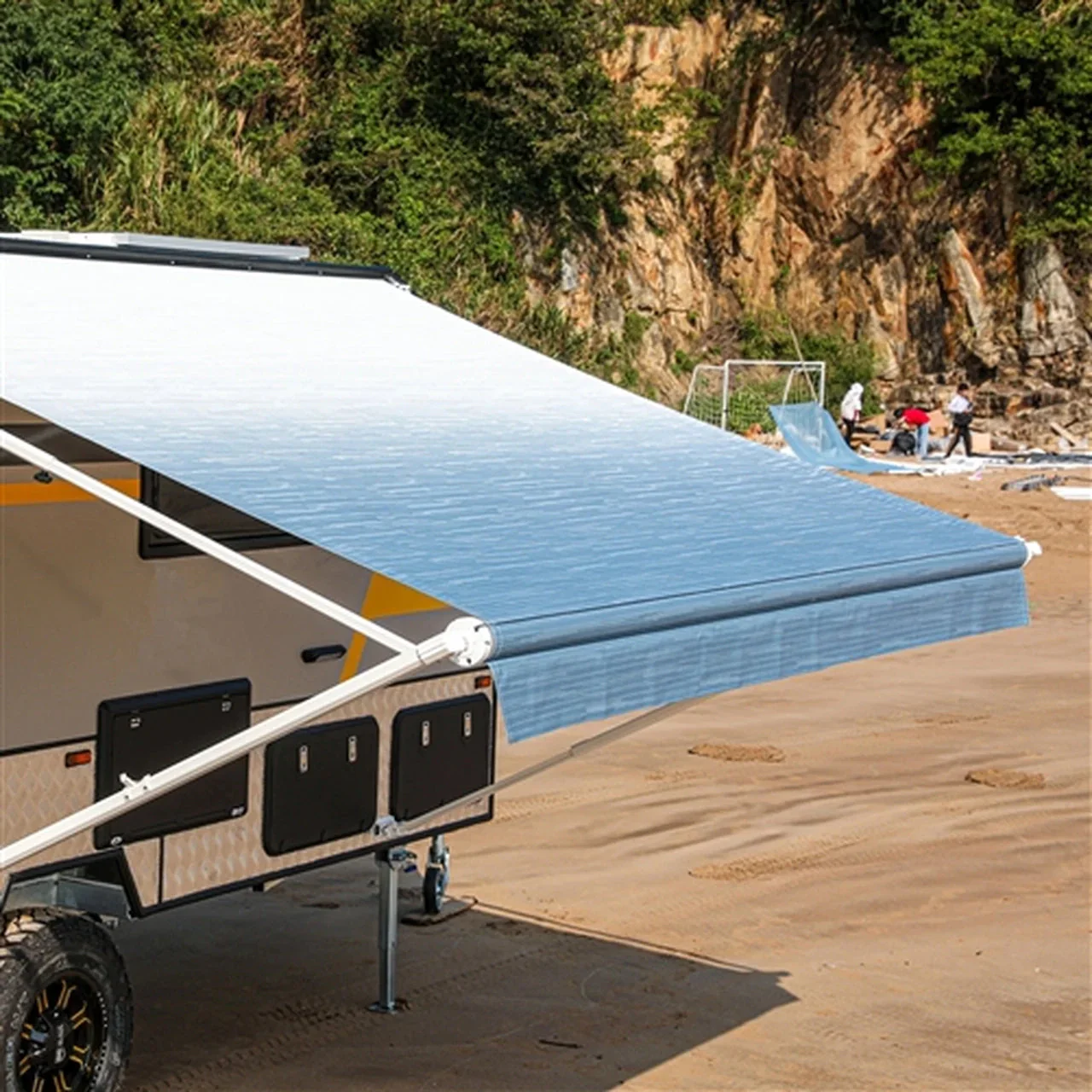 Aleko Retractable RV/Patio Awning - 20 x 8 Feet - Blue Fade - Image 3