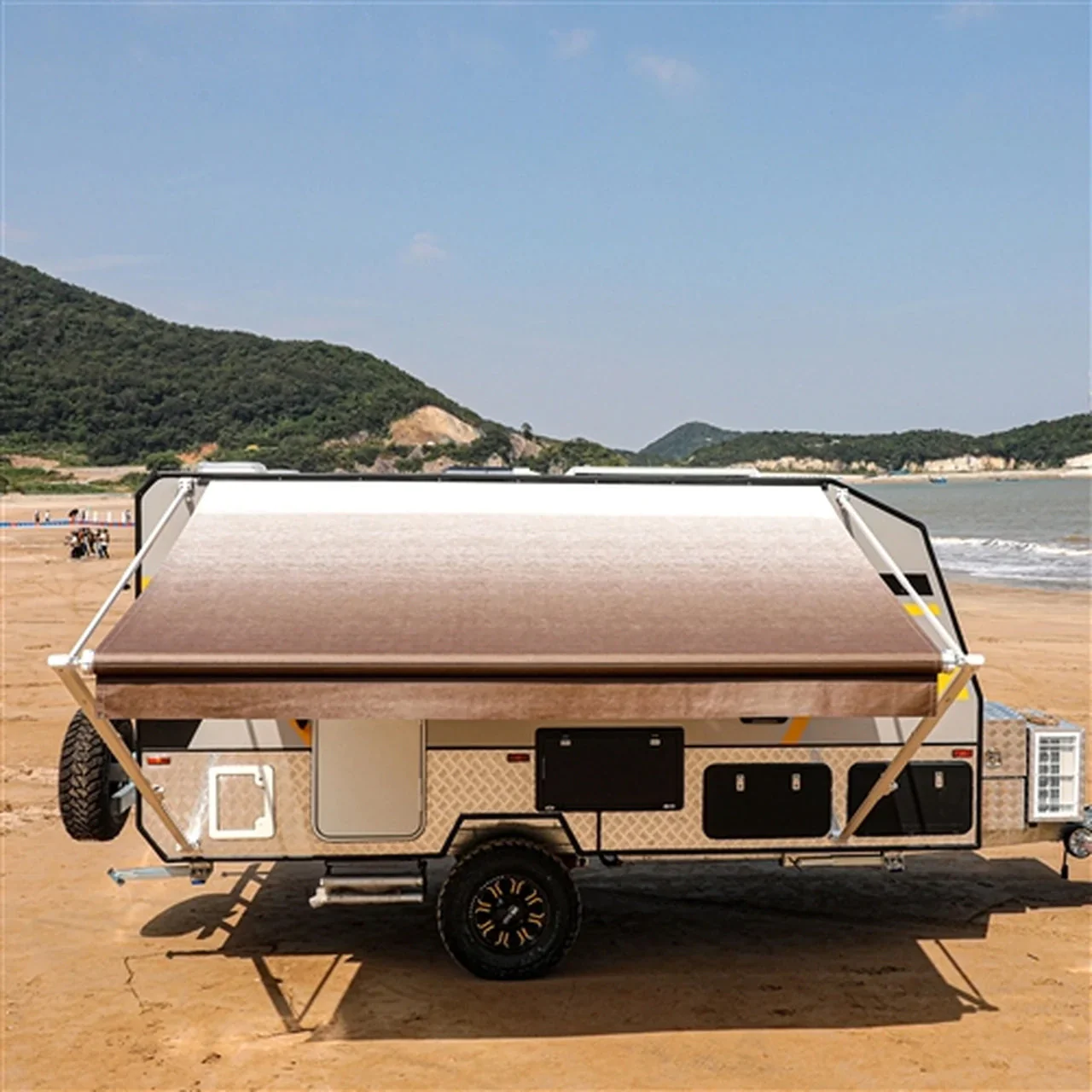 Aleko Retractable RV/Patio Awning - 20 x 8 Feet - Brown Fade - Image 4