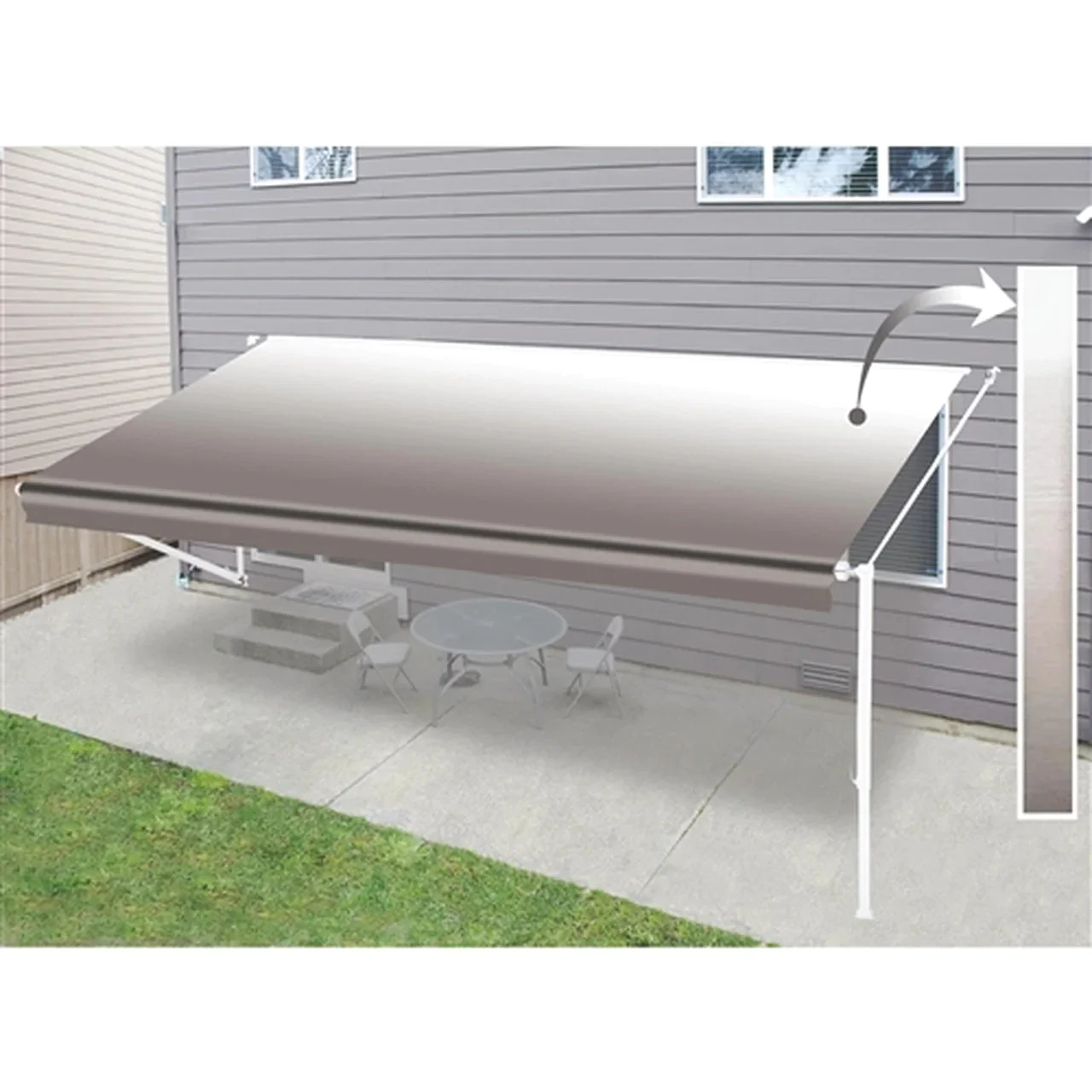Aleko Retractable RV/Patio Awning - 20 x 8 Feet - Brown Fade - Image 6