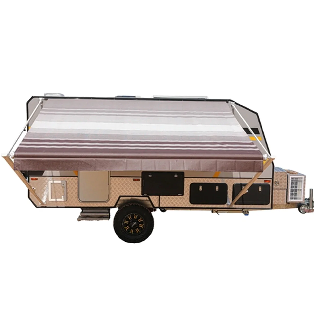 Aleko Retractable RV/Patio Awning - 20 x 8 Feet - Brown Striped