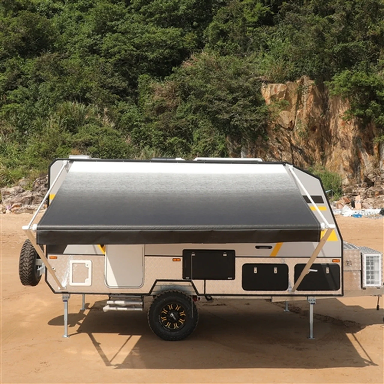 Aleko Retractable RV/Patio Awning - 20 x 8 Feet - White/Black Fade - Image 6