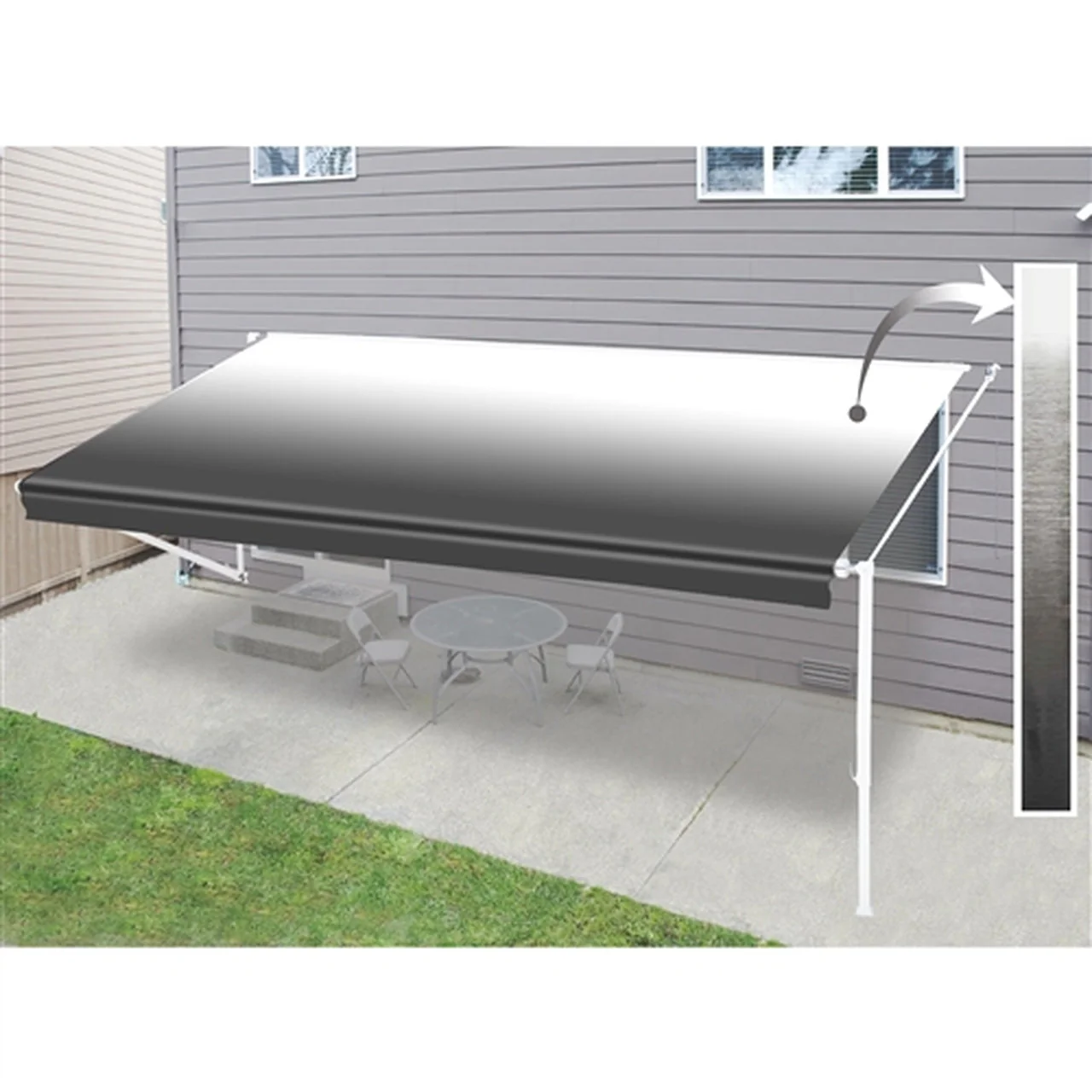 Aleko Retractable RV/Patio Awning - 20 x 8 Feet - White/Black Fade - Image 8