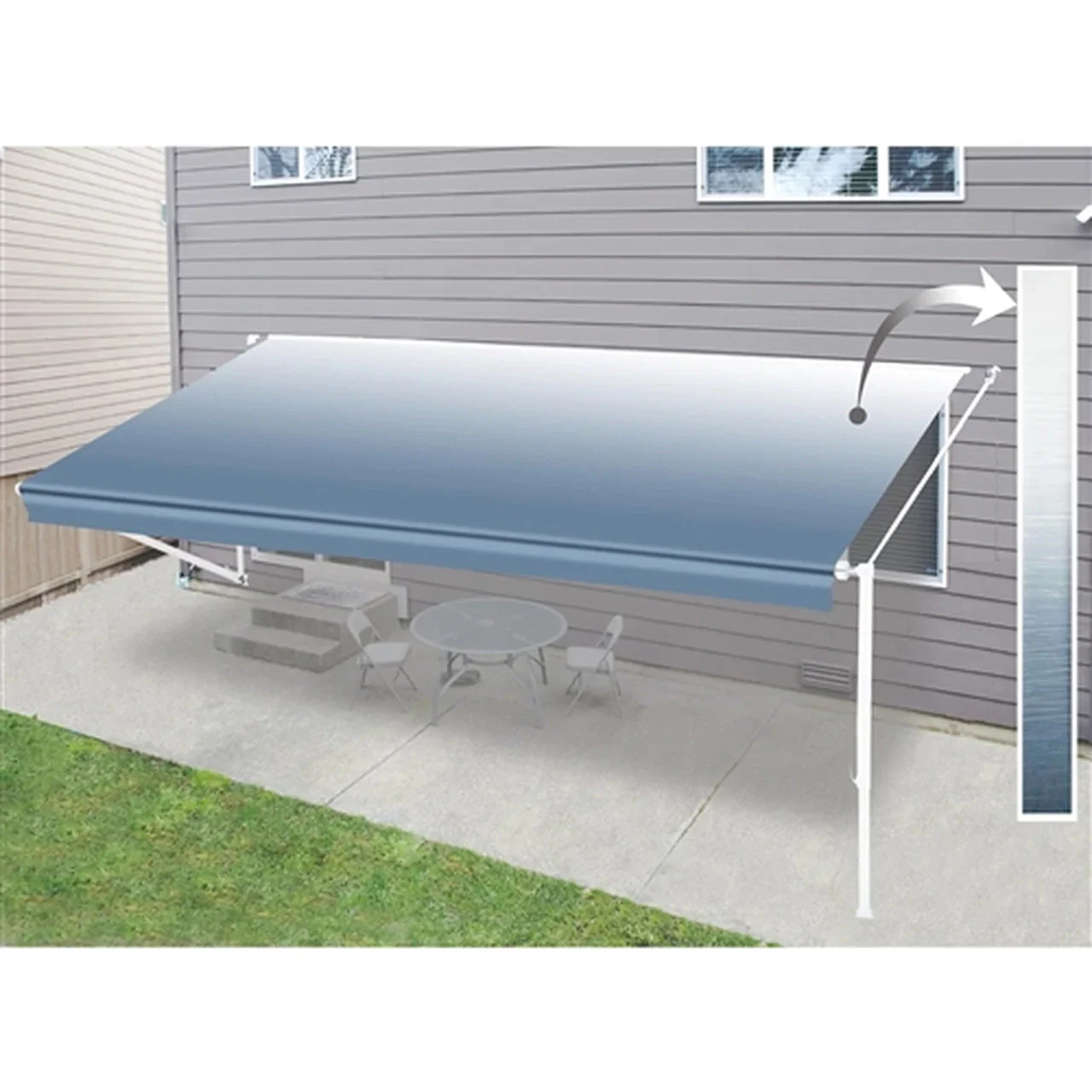Aleko Retractable RV/Patio Awning - 21 x 8 Feet - Blue Fade - Image 2