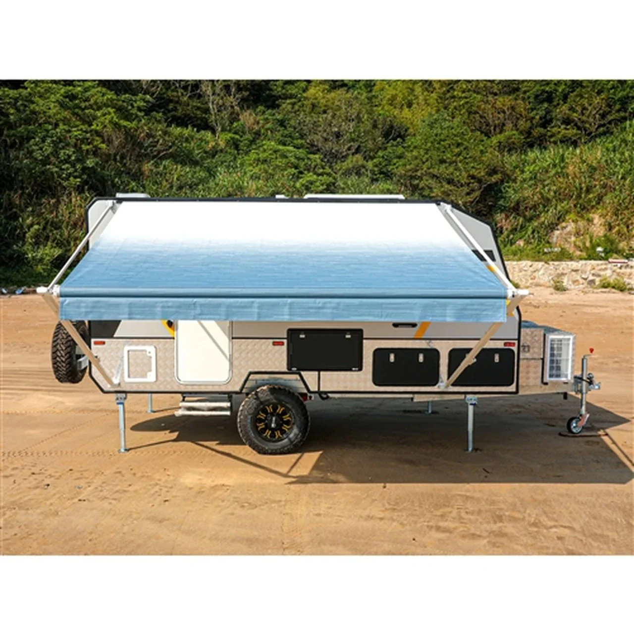 Aleko Retractable RV/Patio Awning - 21 x 8 Feet - Blue Fade - Image 4