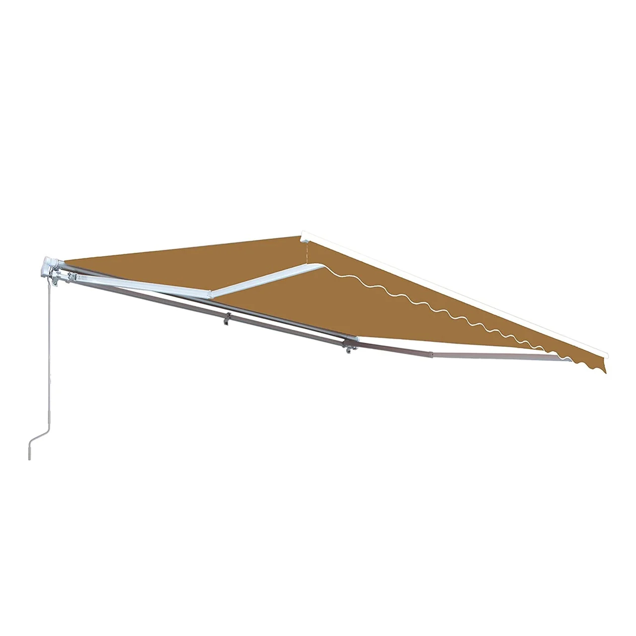 Aleko Retractable White Frame Patio Awning - 10 x 8 Feet - Sand - Image 4
