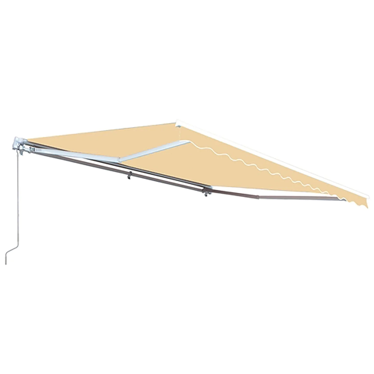 Aleko Retractable White Frame Patio Awning - 13 x 10 Feet - Ivory - Image 4