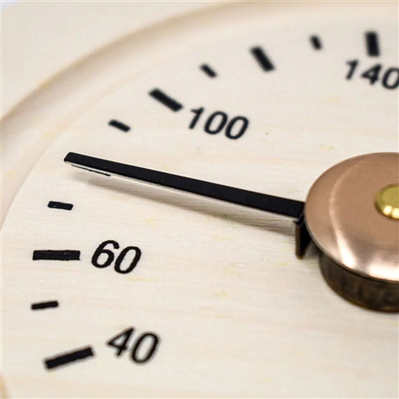 Aleko Round Pine Wood Sauna Thermometer Gage in Fahrenheit - Image 4