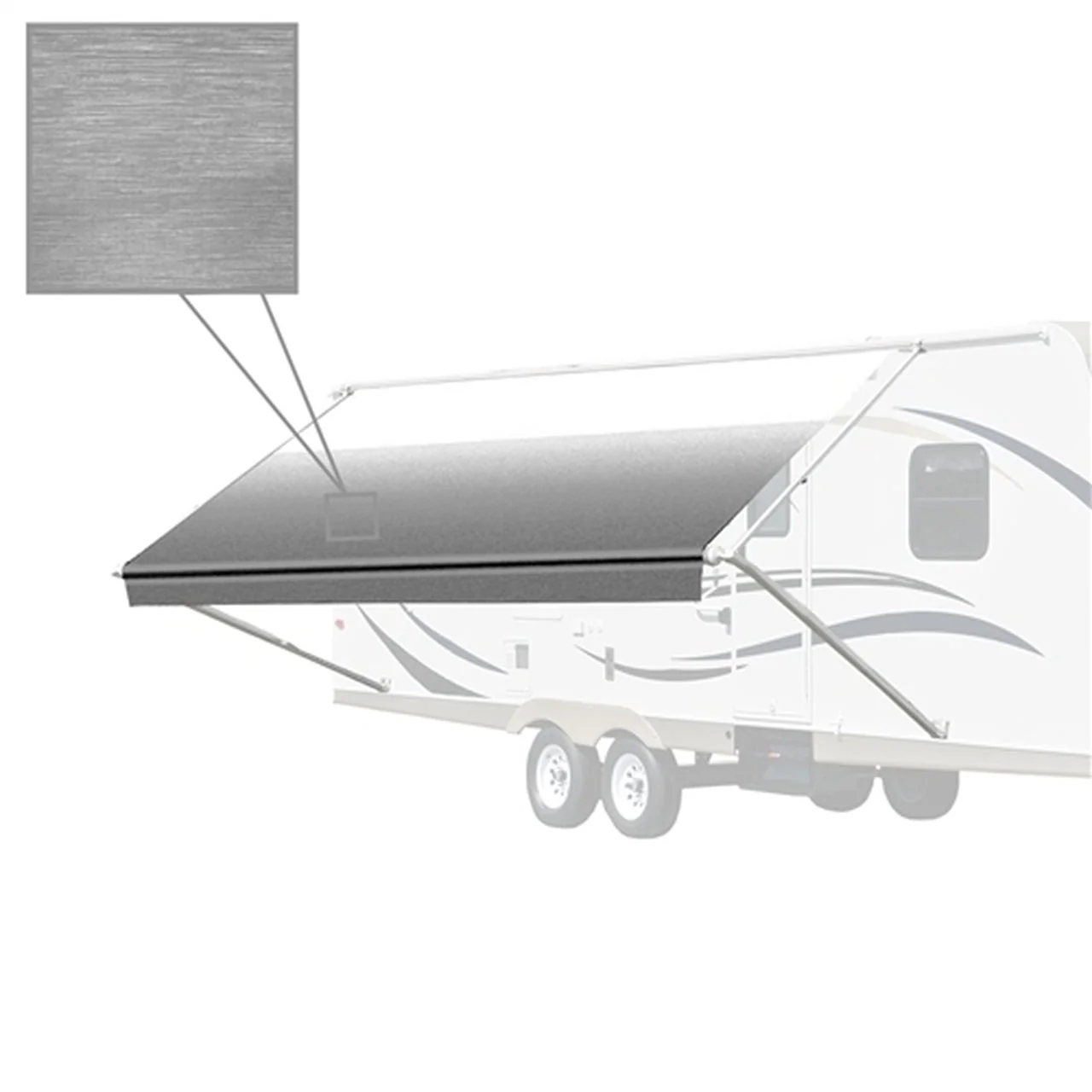 Aleko RV Awning Fabric Replacement - 12 x 8 ft (3.7 x 2.4 m) - Gray Fade