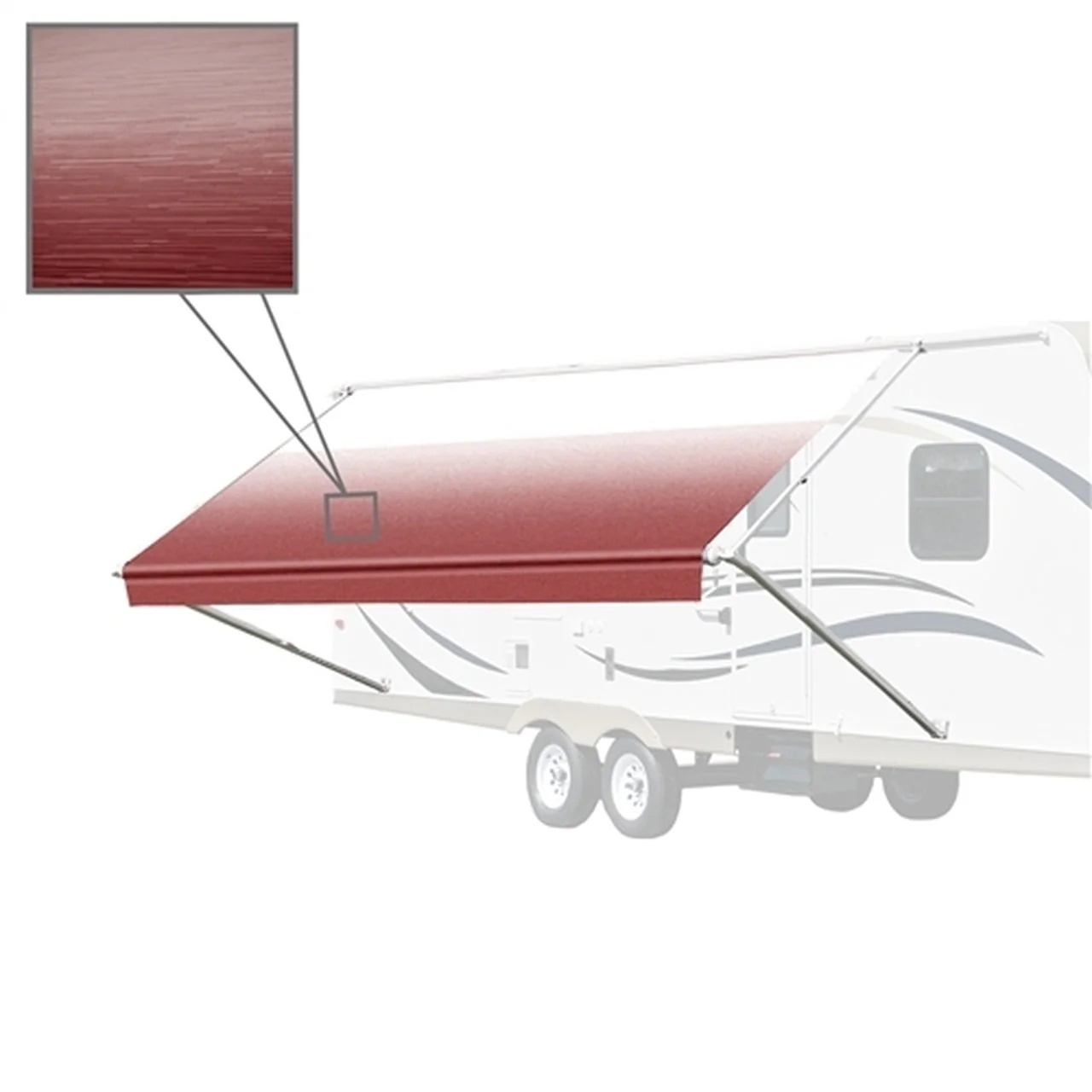 Aleko RV Awning Fabric Replacement - 13 X 8 ft (4 x 2.4 m) - Burgundy Fade