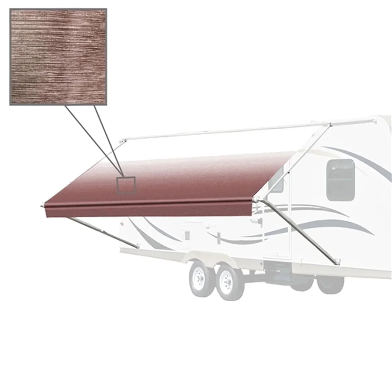 Aleko RV Awning Fabric Replacement - 15 X 8 ft (4.5 x 2.4 m) - Brown Fade