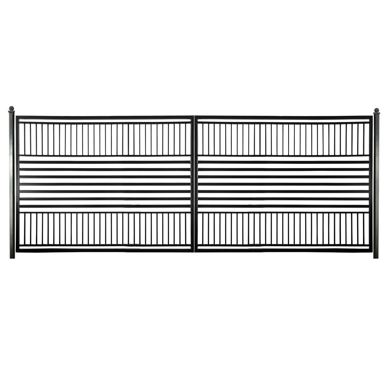 Aleko Steel Dual Swing Driveway Gate - Barcelona Style - 18 x 6 Feet - Image 5