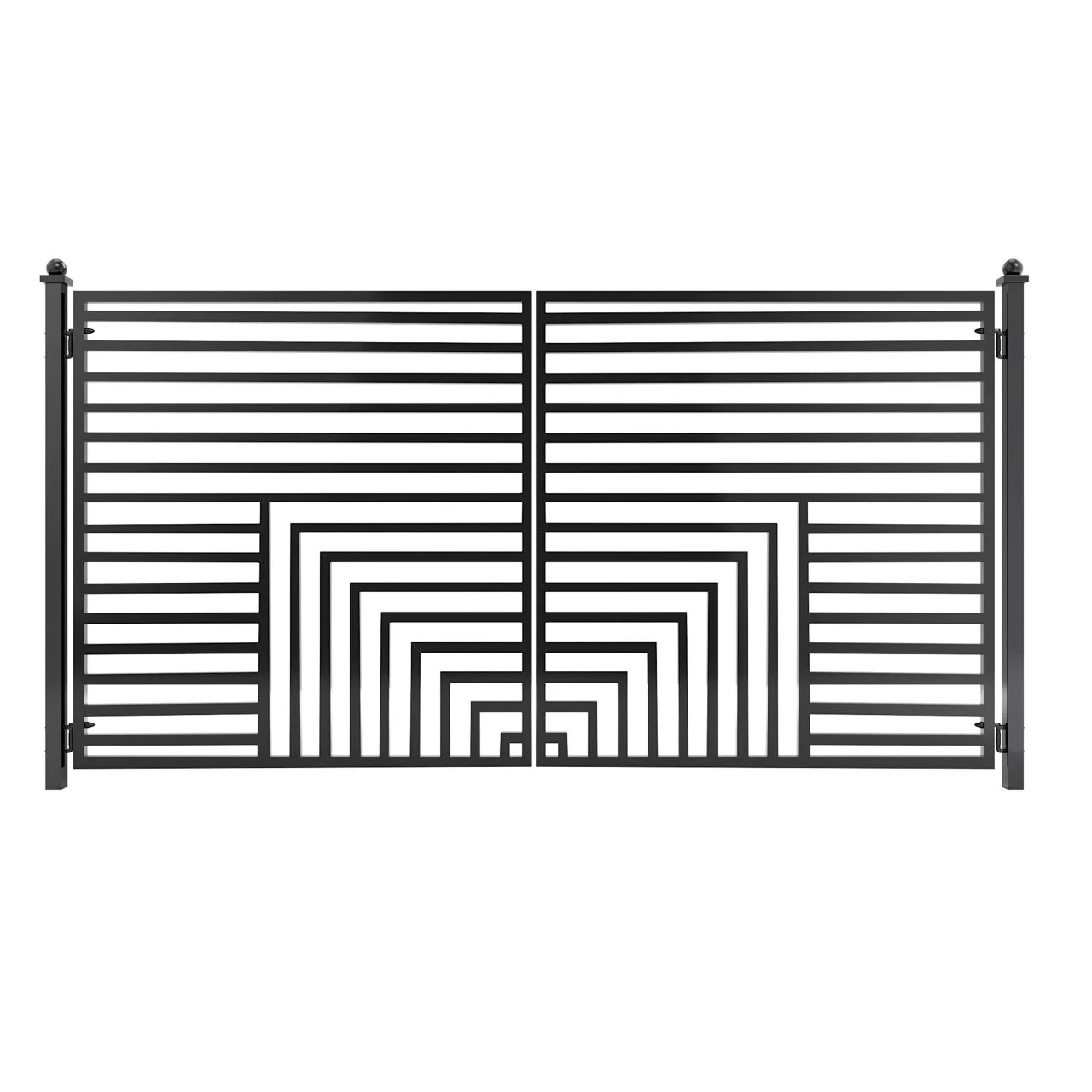 Aleko Steel Dual Swing Driveway Gate - Florence Style - 18 x 6 Feet