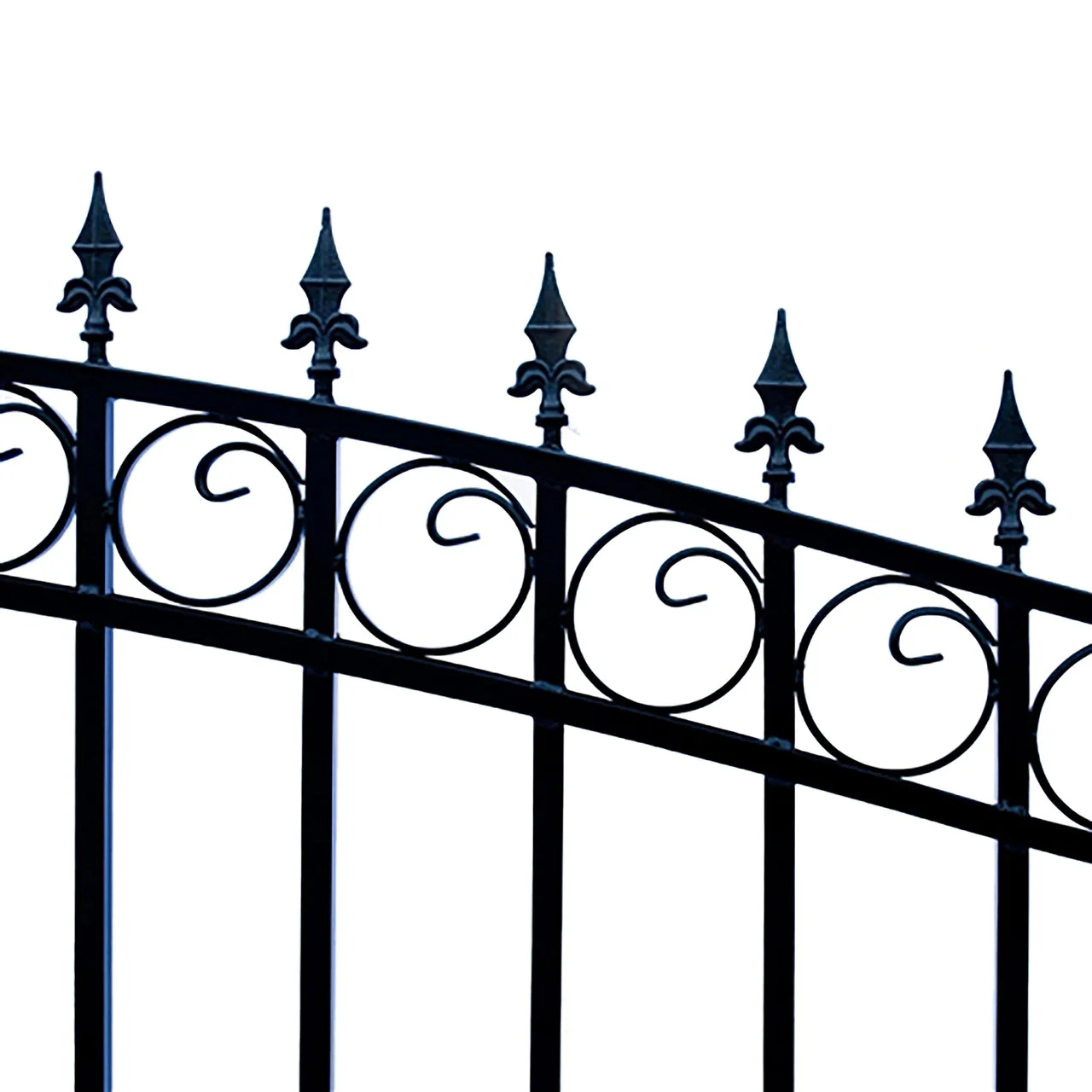 Aleko Steel Dual Swing Driveway Gate - LONDON Style - 12 ft with Pedestrian Gate - 5 ft - Image 4
