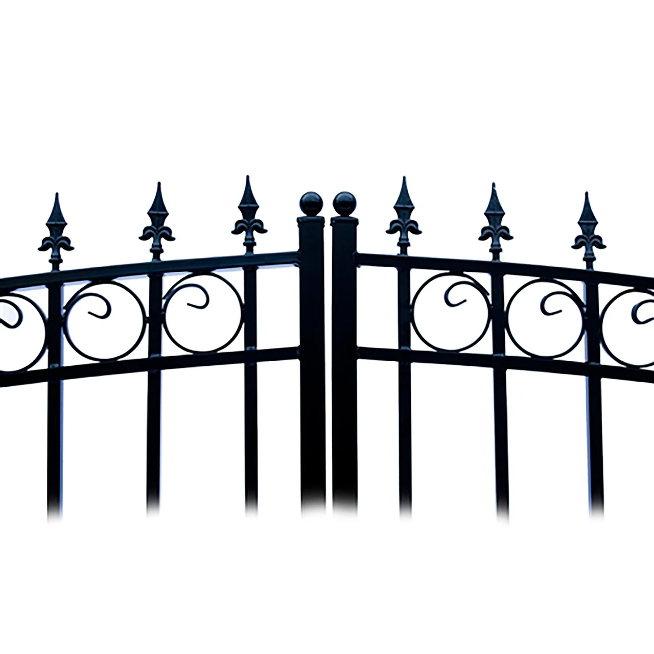 Aleko Steel Dual Swing Driveway Gate - LONDON Style - 16 ft with Pedestrian Gate - 5 ft - Image 3