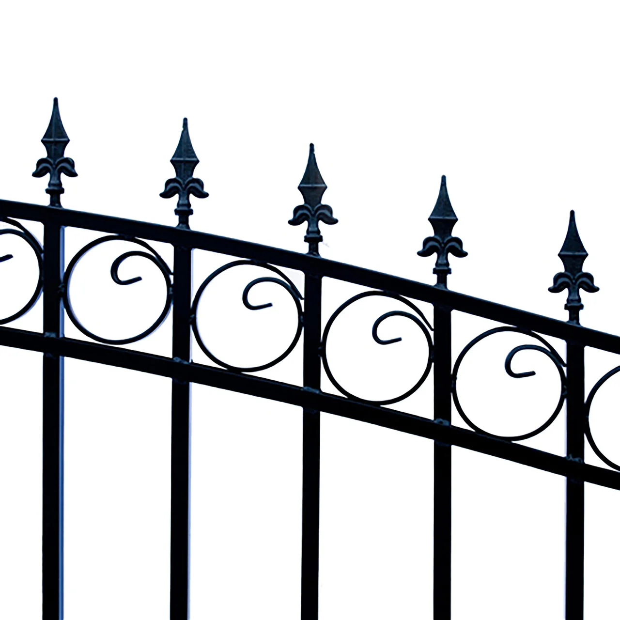 Aleko Steel Dual Swing Driveway Gate - LONDON Style - 16 ft with Pedestrian Gate - 5 ft - Image 4