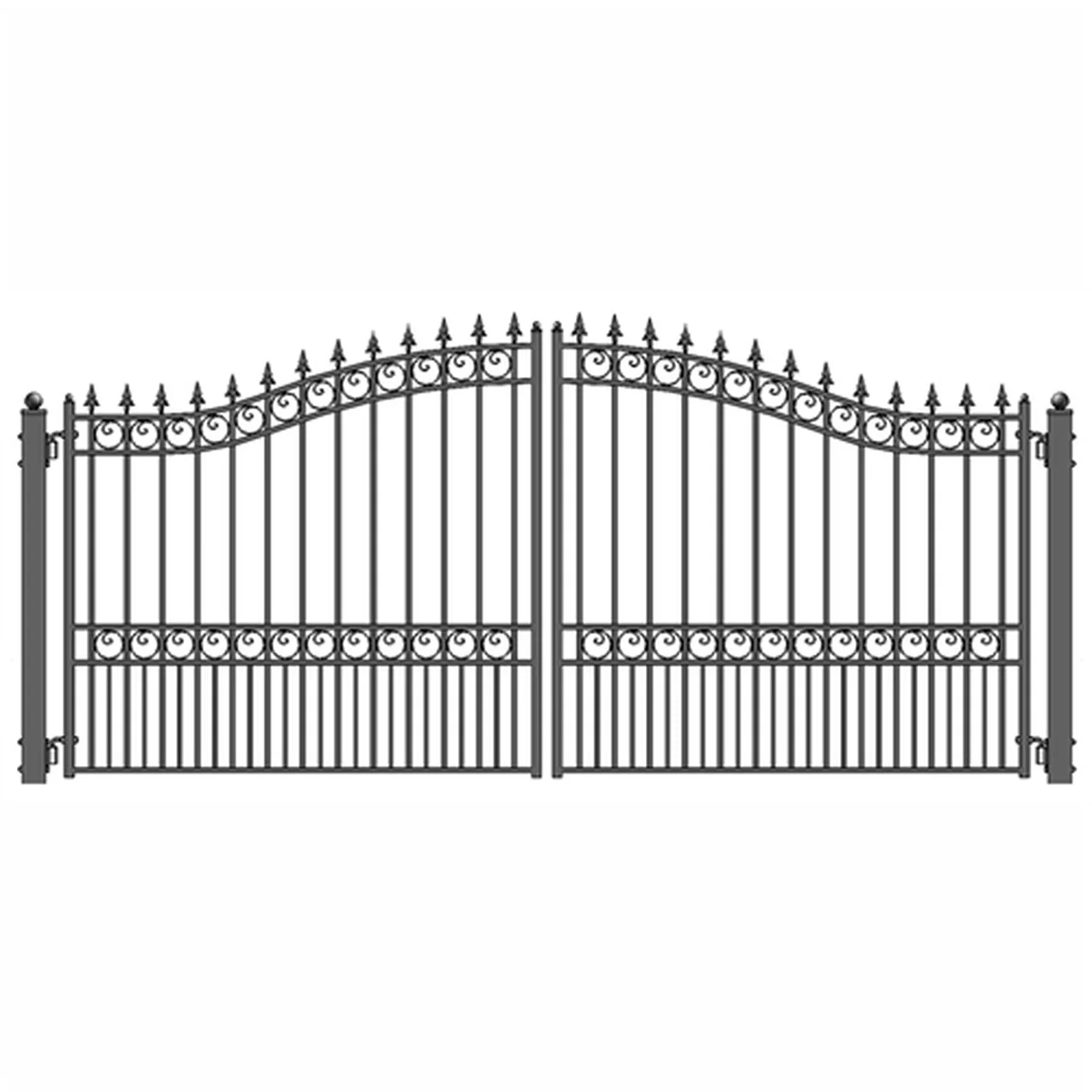 Aleko Steel Dual Swing Driveway Gate - LONDON Style - 18 x 6 Feet