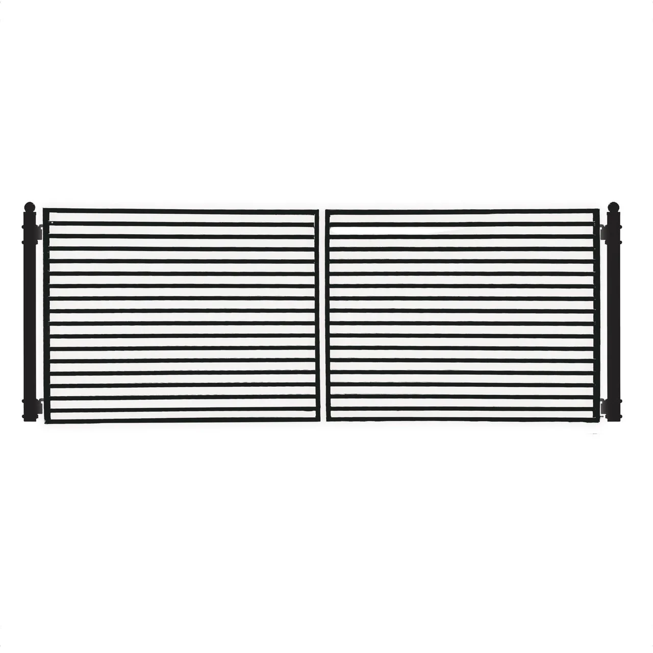 Aleko Steel Dual Swing Driveway Gate - MILAN Style - 14 x 6 Feet