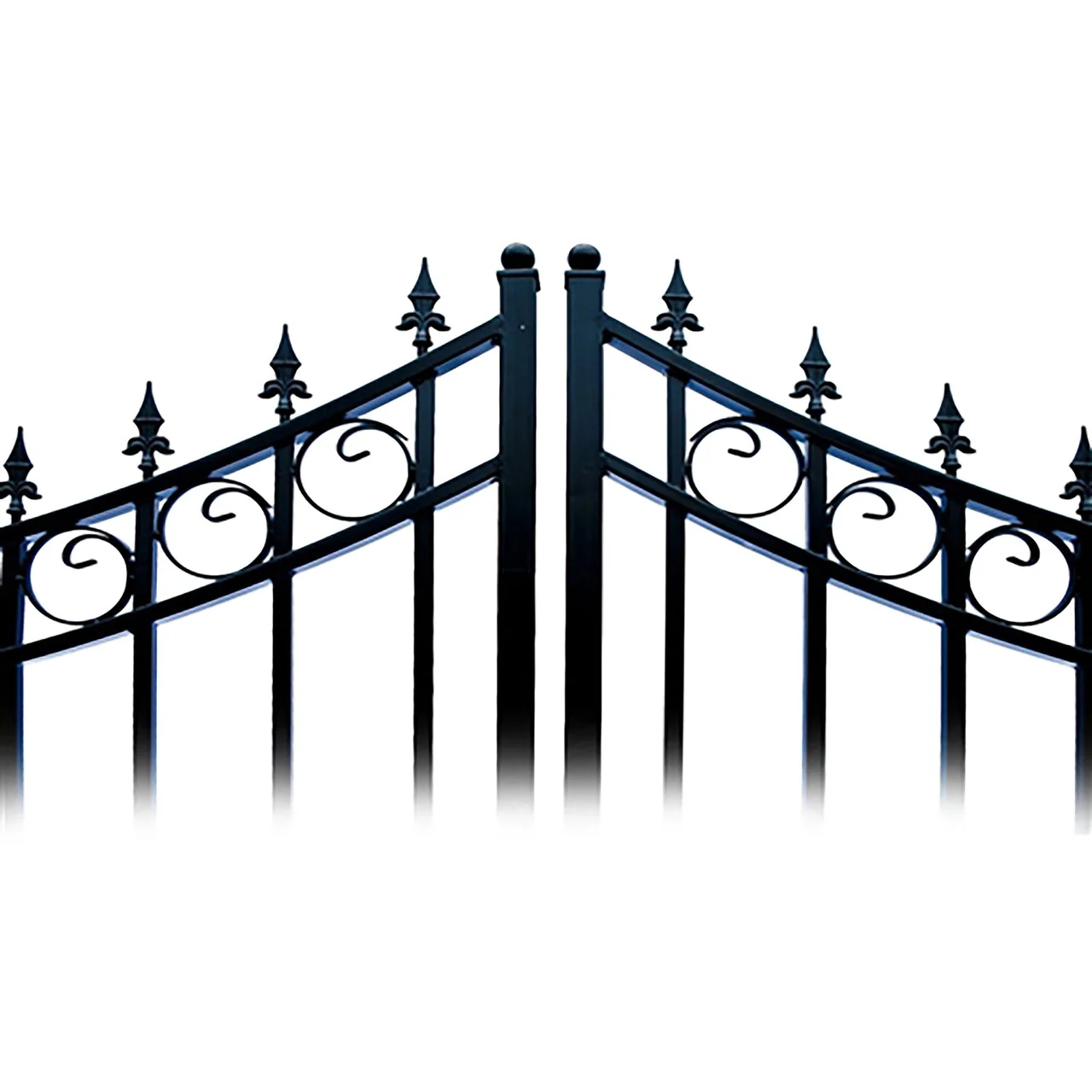 Aleko Steel Dual Swing Driveway Gate - MOSCOW Style - 12 ft with Pedestrian Gate - 5 ft - Image 2