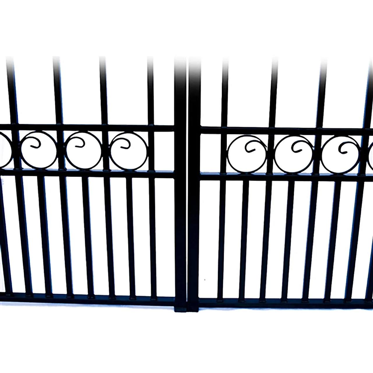 Aleko Steel Dual Swing Driveway Gate - MOSCOW Style - 14 ft with Pedestrian Gate - 5 ft - Image 4