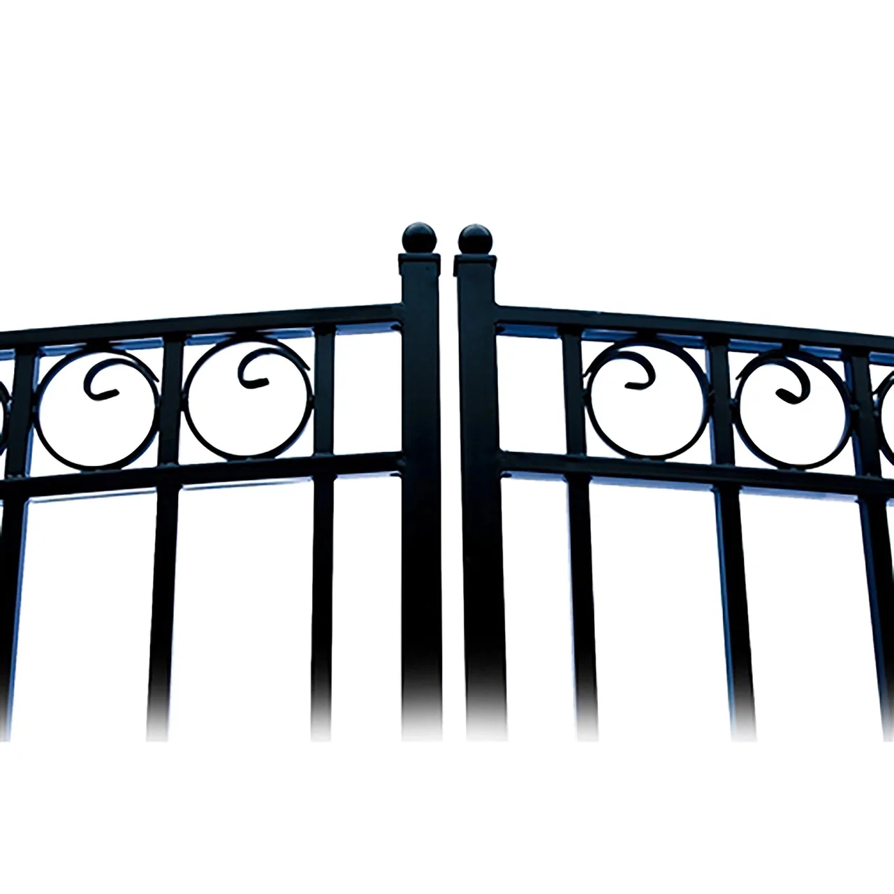 Aleko Steel Dual Swing Driveway Gate - PARIS Style - 12 ft with Pedestrian Gate - 5 ft - Image 3