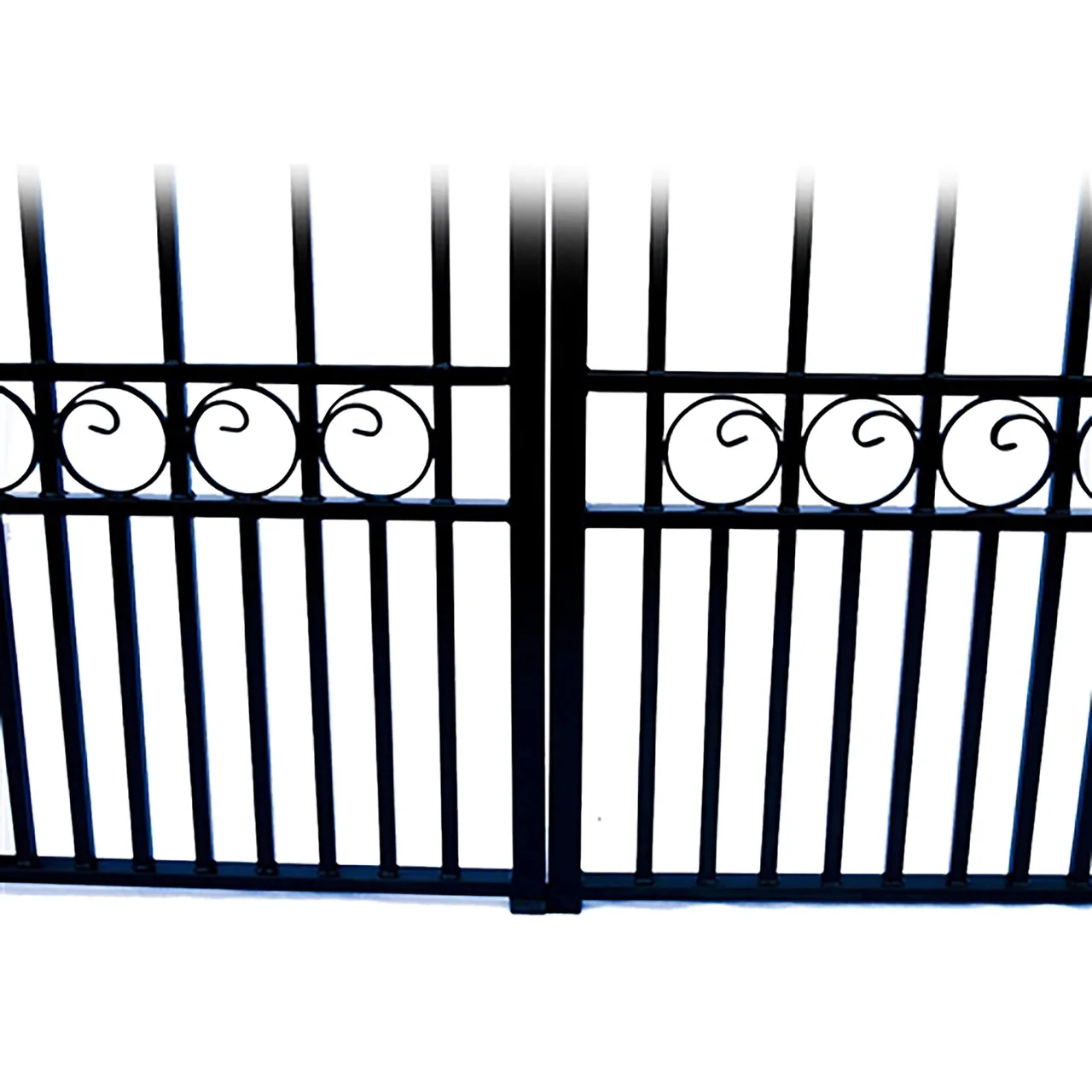 Aleko Steel Dual Swing Driveway Gate - PARIS Style - 12 ft with Pedestrian Gate - 5 ft - Image 5