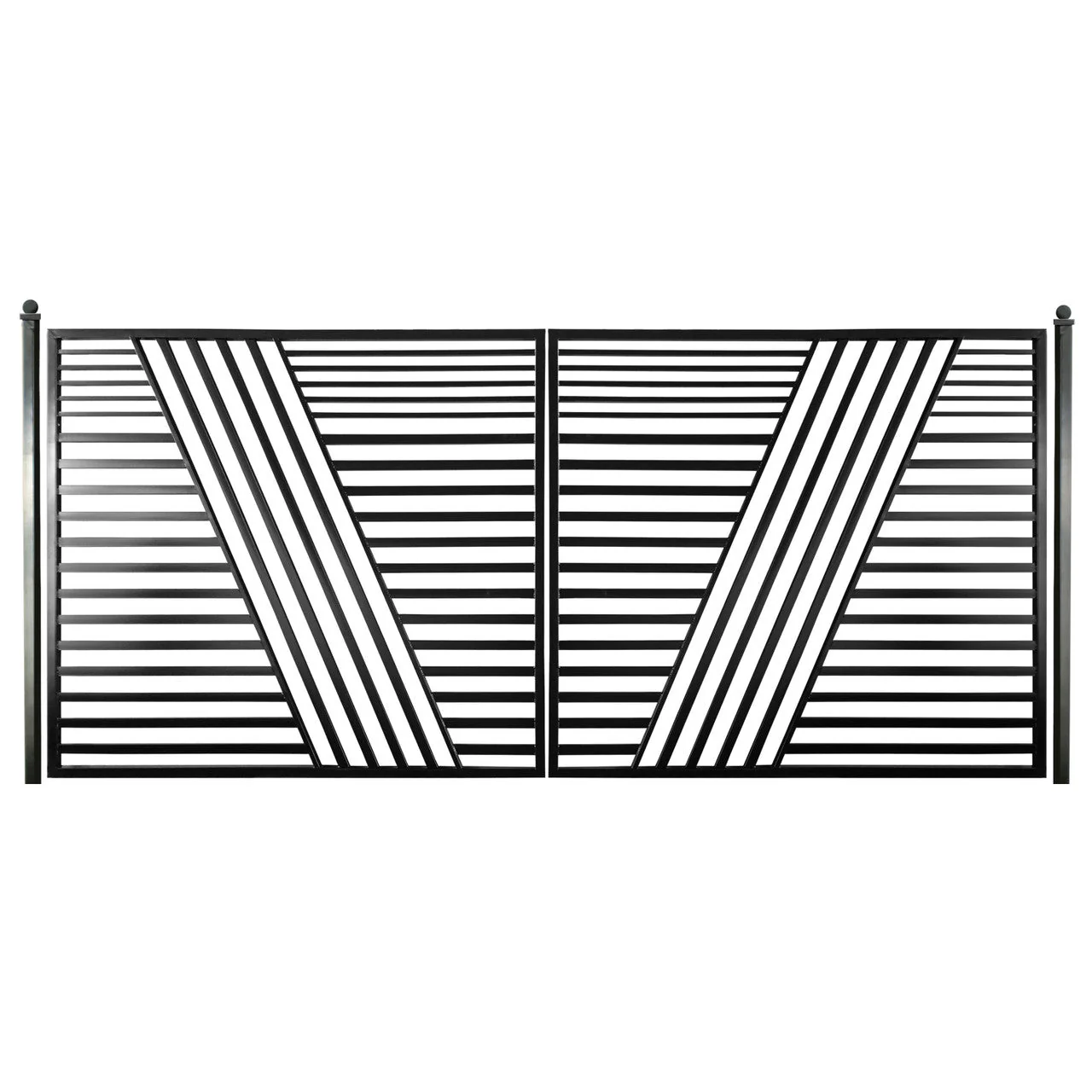 Aleko Steel Dual Swing Driveway Gate - Sofia Style - 16 x 6 Feet