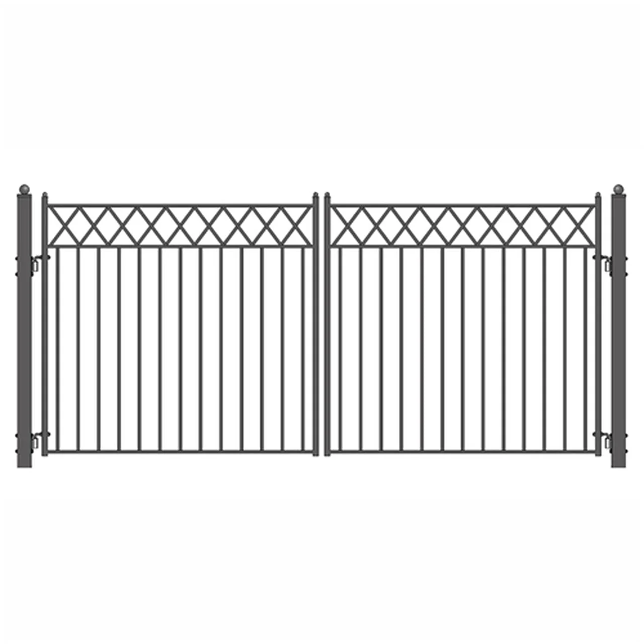 Aleko Steel Dual Swing Driveway Gate - STOCKHOLM Style - 18 x 6 Feet