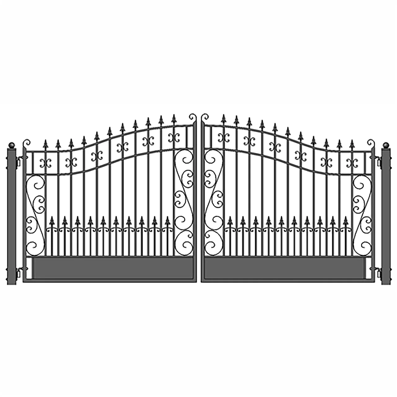 Aleko Steel Dual Swing Driveway Gate - VENICE Style - 12 x 6 Feet
