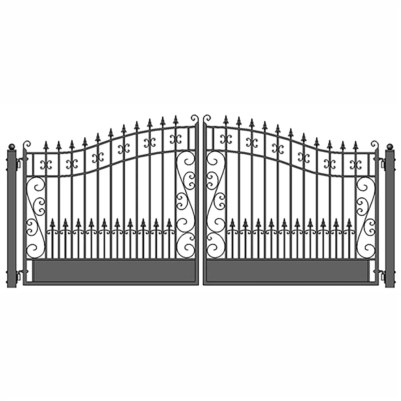 Aleko Steel Dual Swing Driveway Gate - VENICE Style - 16 x 6 Feet