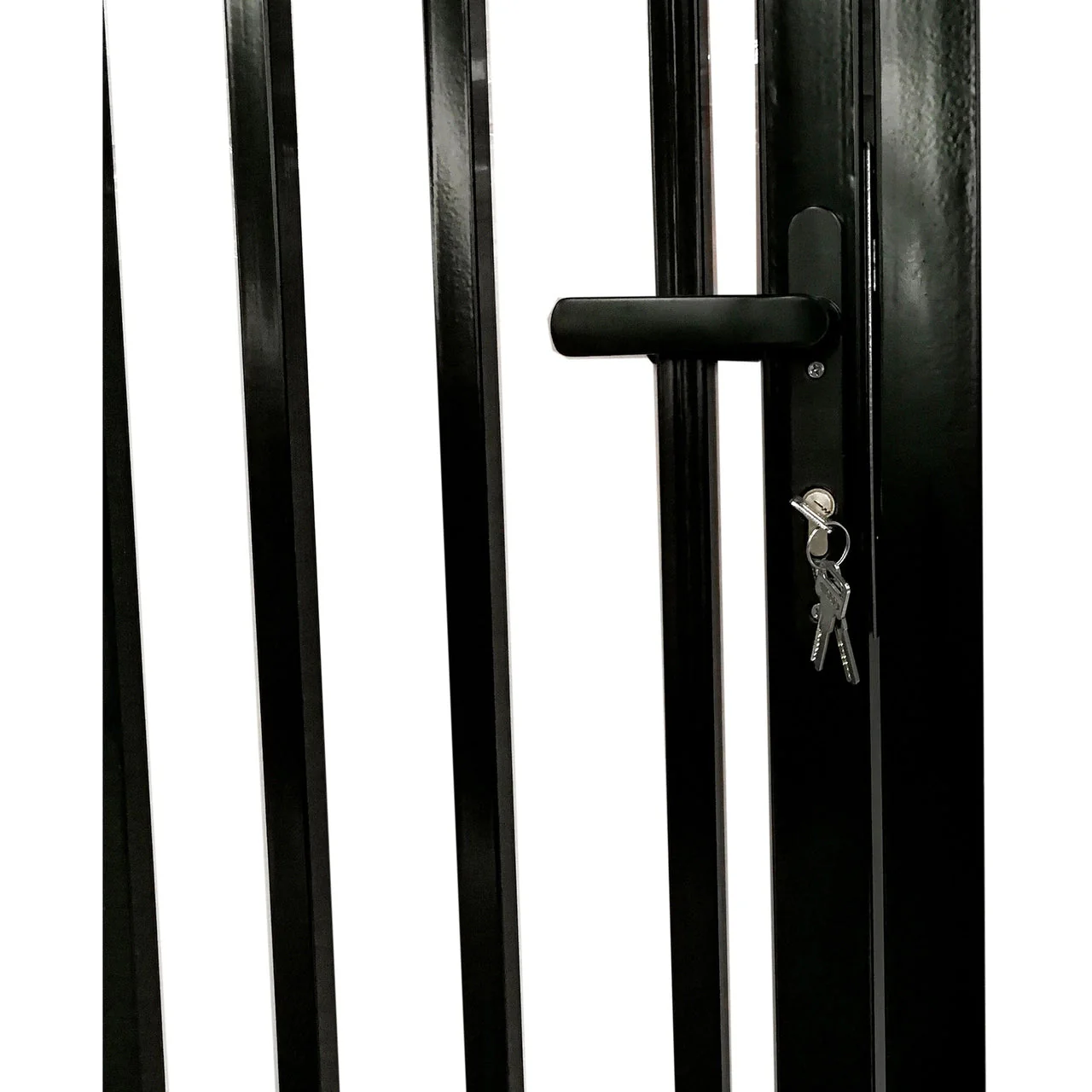 Aleko Steel Dual Swing Driveway Gate with Built-In Pedestrian Door - VIENNA Style - 14 x 7 Feet - Image 6