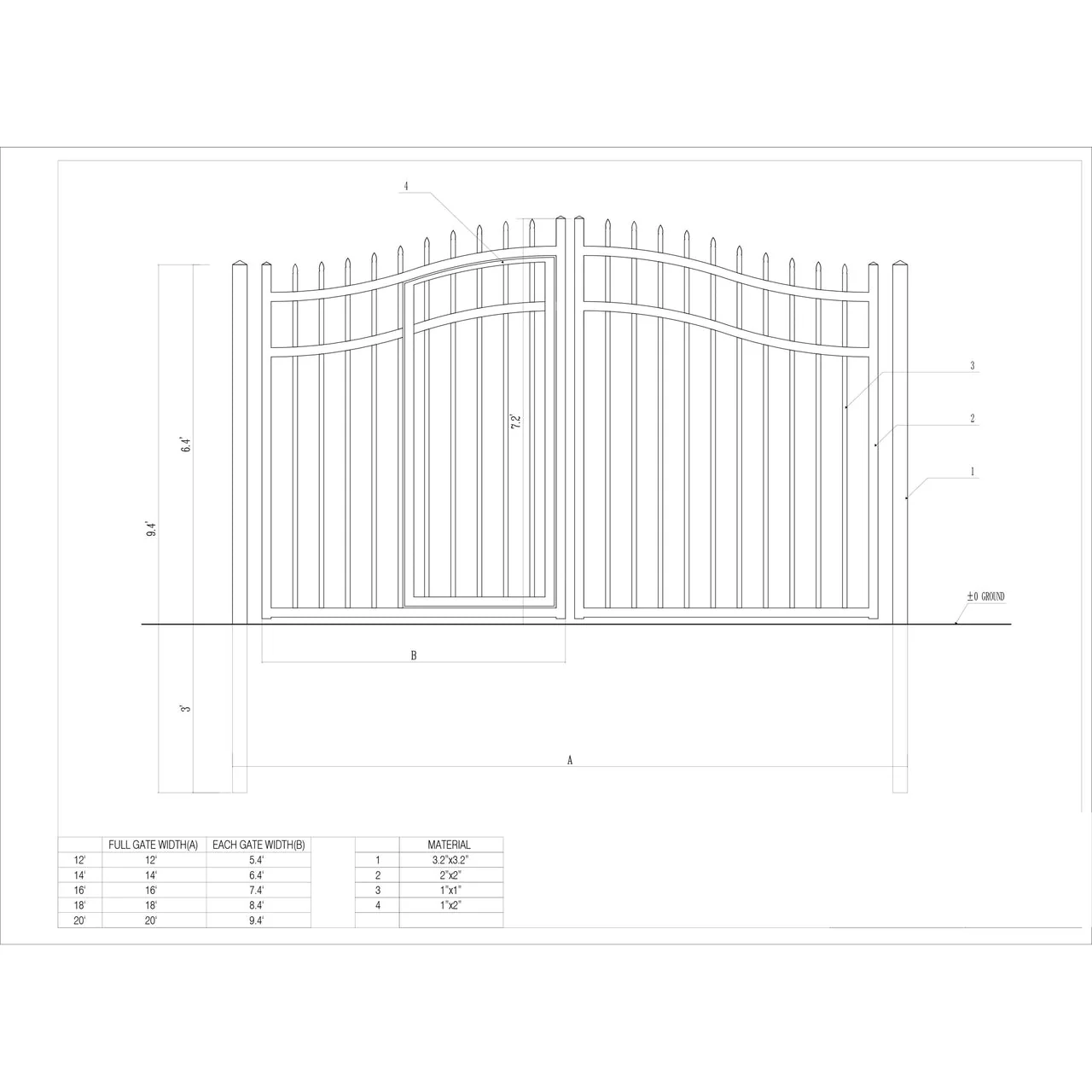 Aleko Steel Dual Swing Driveway Gate with Built-In Pedestrian Door - VIENNA Style - 14 x 7 Feet - Image 9