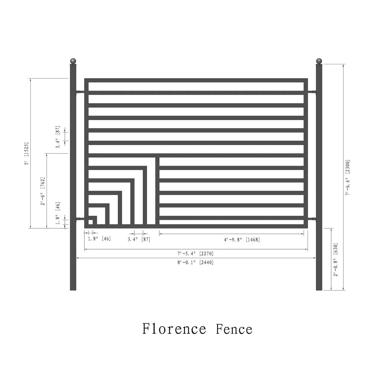 Aleko Steel Fence – Florence Style – 8x5 ft. - FENCEFLOR-AP - Image 3