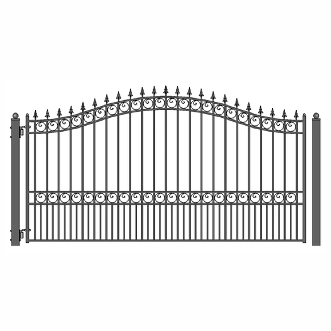 Aleko Steel Single Swing Driveway Gate - LONDON Style - 16 x 6 Feet
