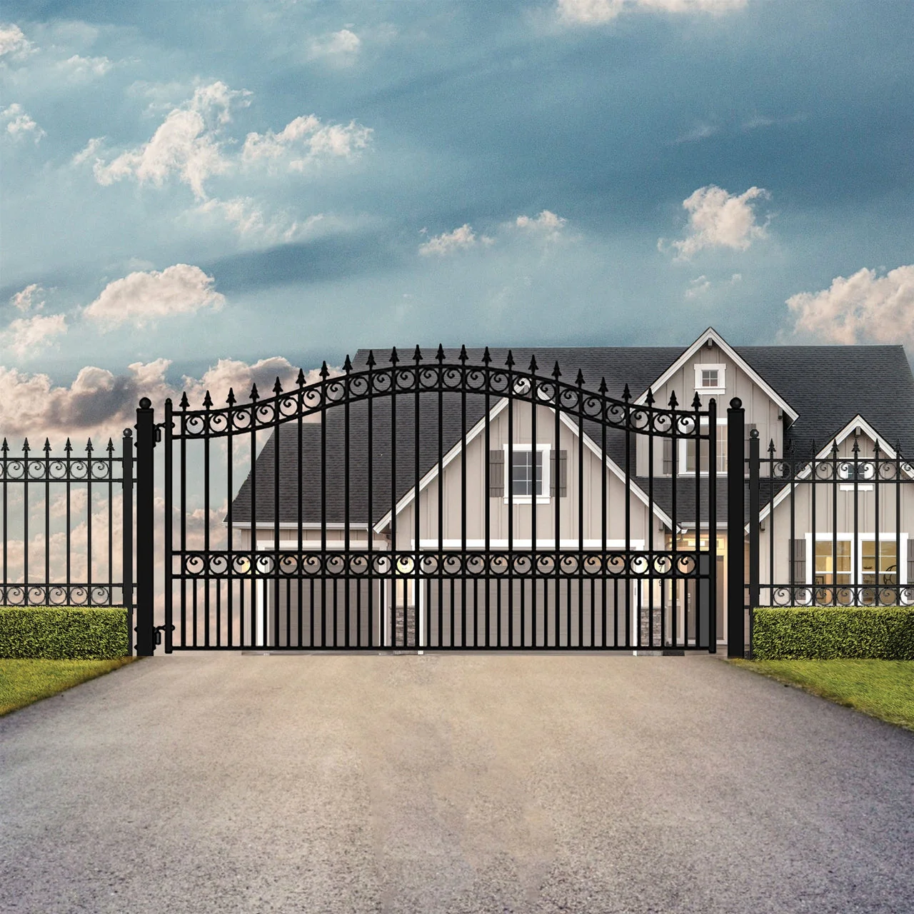 Aleko Steel Single Swing Driveway Gate - LONDON Style - 16 x 6 Feet - Image 5