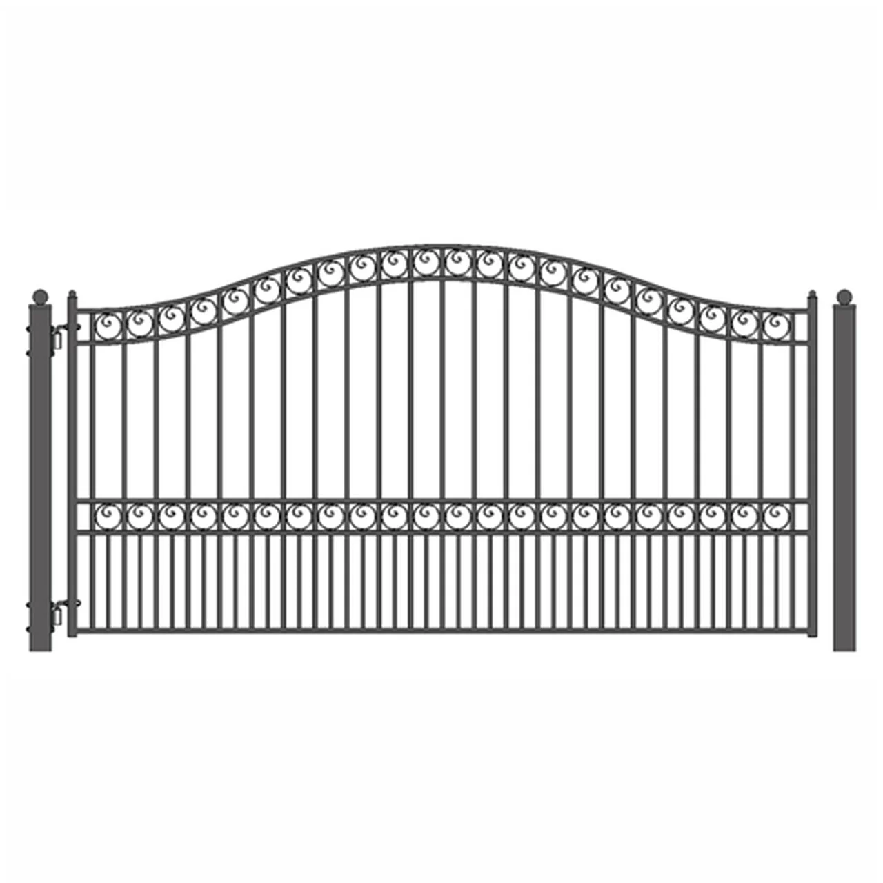 Aleko Steel Single Swing Driveway Gate - PARIS Style - 16 x 6 Feet