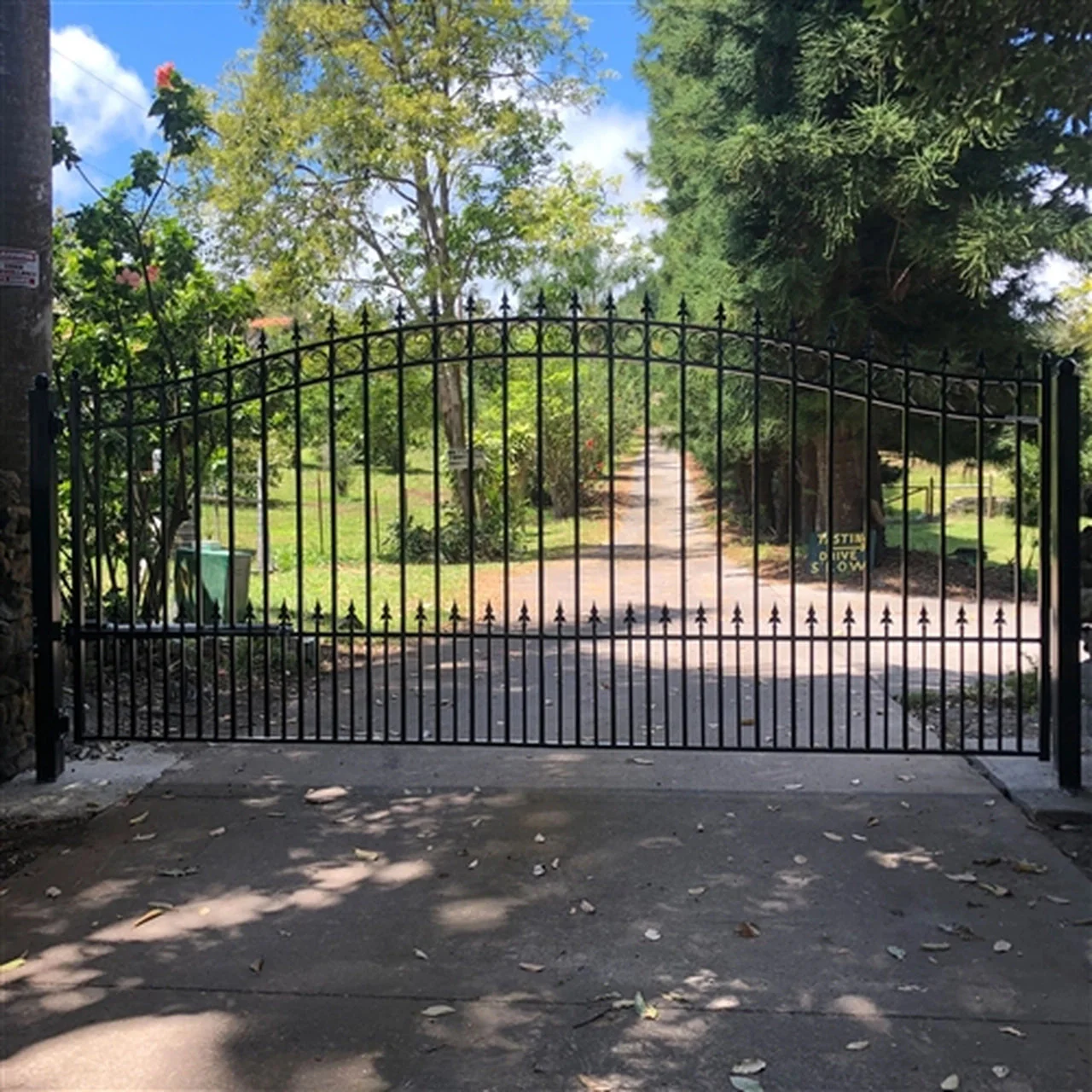 Aleko Steel Single Swing Driveway Gate - PRAGUE Style - 12 x 6 Feet - Image 6