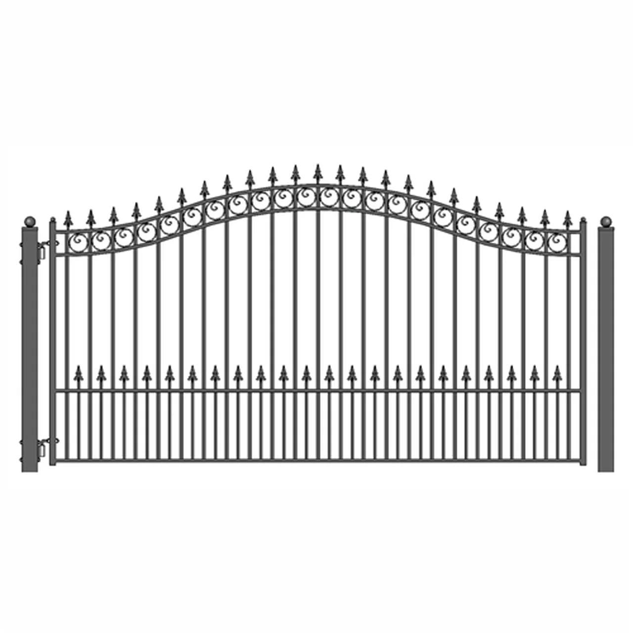 Aleko Steel Single Swing Driveway Gate - PRAGUE Style - 14 x 6 Feet